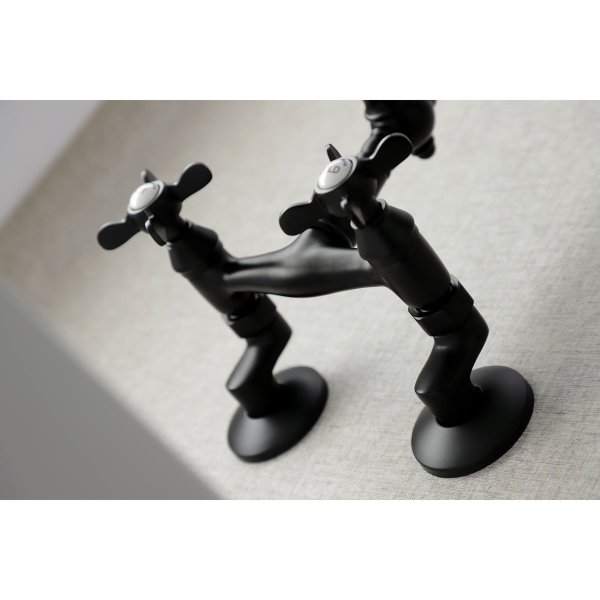 Kingston Brass KS3228BEX 6-Inch Adjustable Center Wall Mount Kitchen Faucet