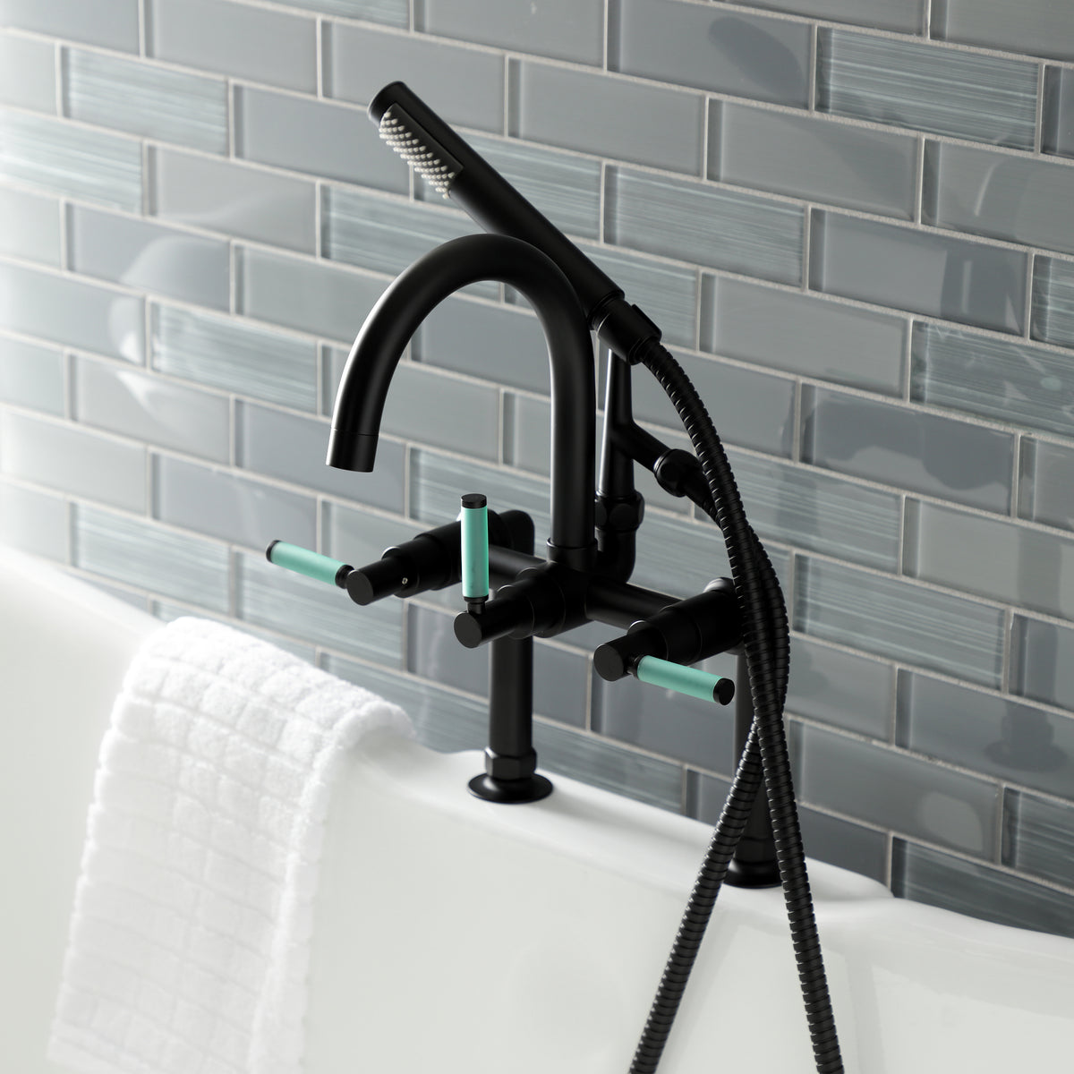 Aqua Vintage Kaiser 7-Inch Deck Mount Clawfoot Tub Faucet