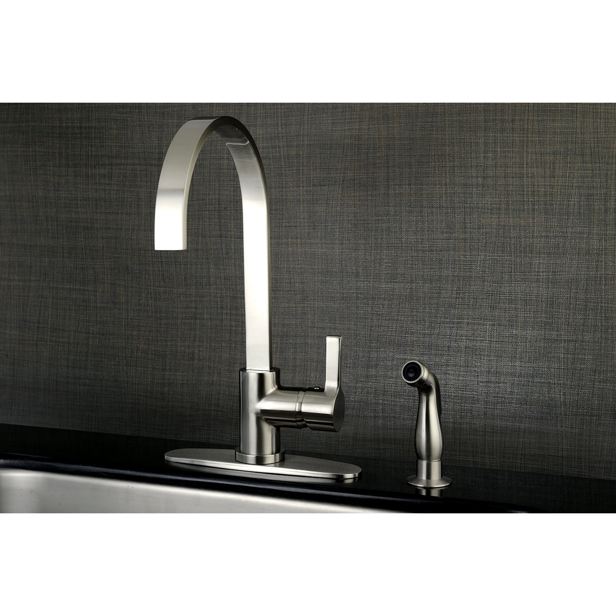 Gourmetier LS8713CTLSP Continental Single-Handle Kitchen Faucet with Side Sprayer