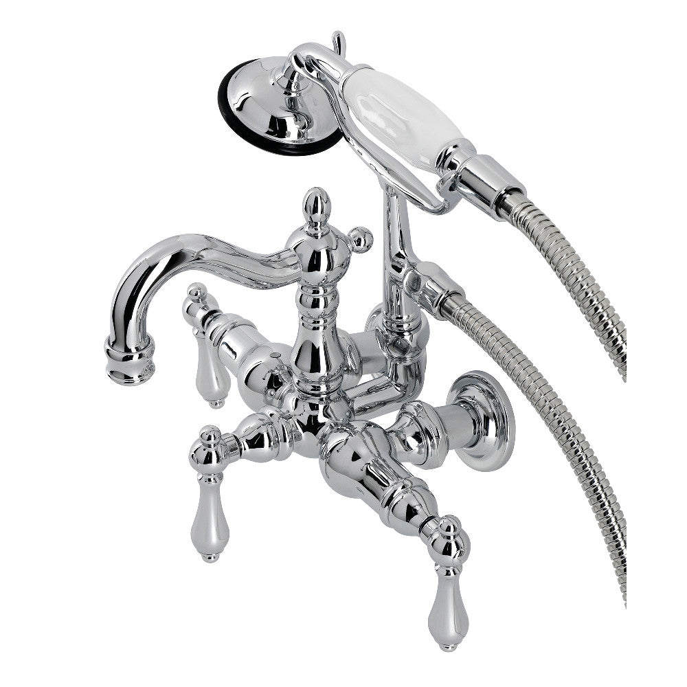 Heritage 3-3/8" Tub Wall Mount Clawfoot Tub Faucet with Hand Shower