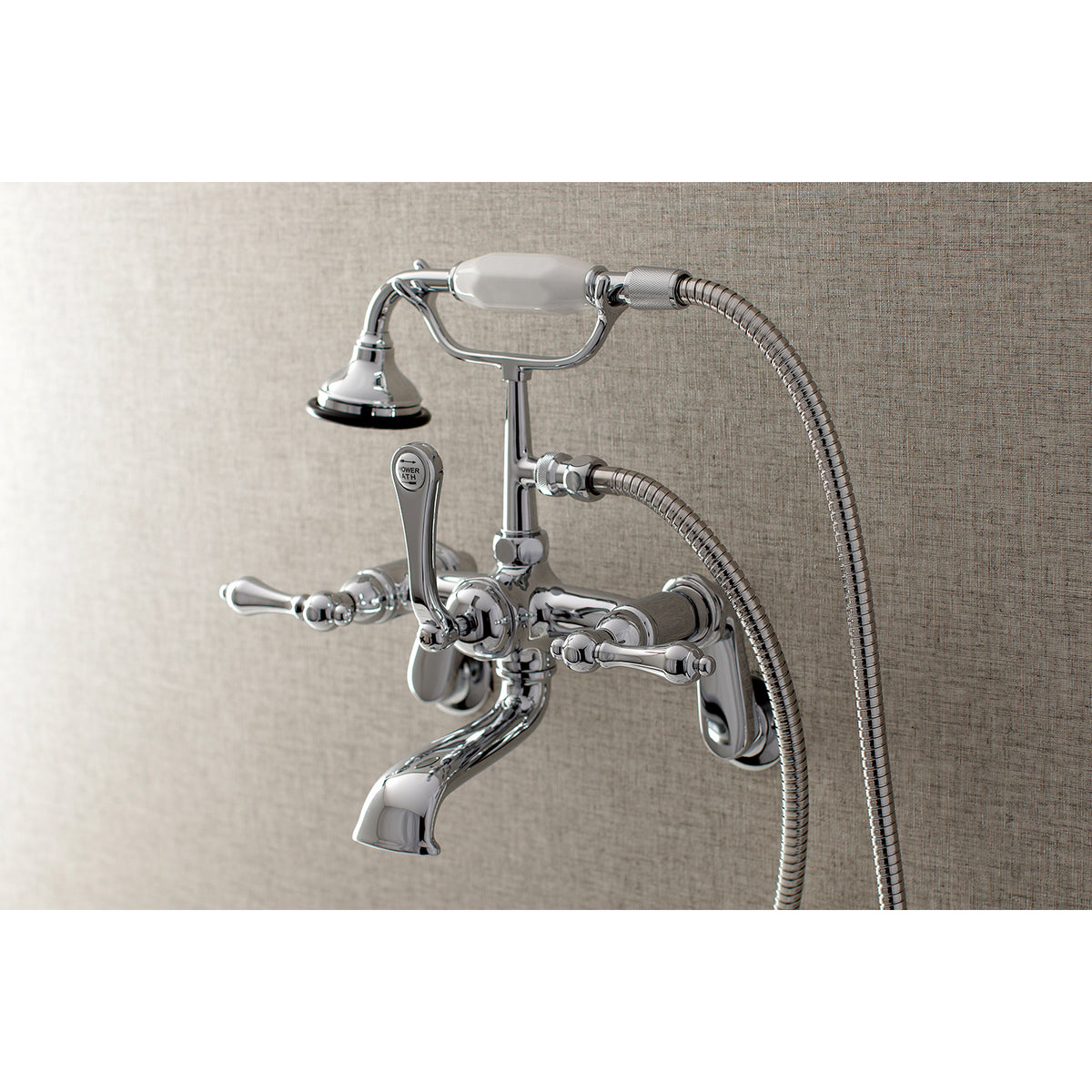 Aqua Vintage 7-Inch Adjustable Wall Mount Tub Faucet with Hand Shower