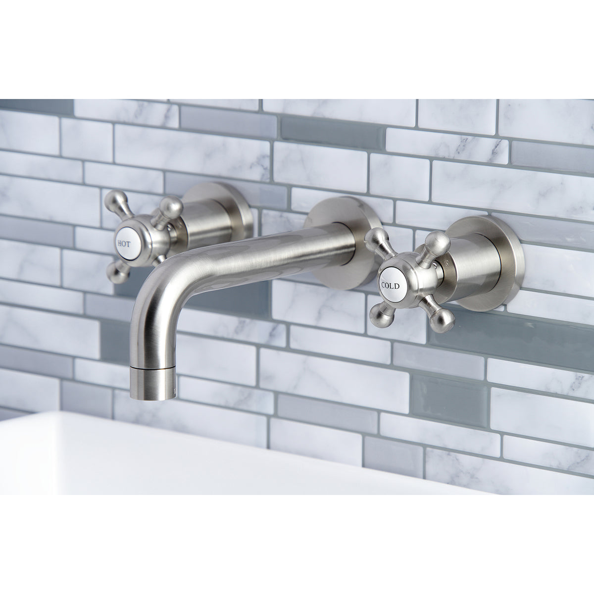 Kingston Brass KS8121BX Metropolitan 2-Handle 8 in. Wall Mount Bathroom Faucet