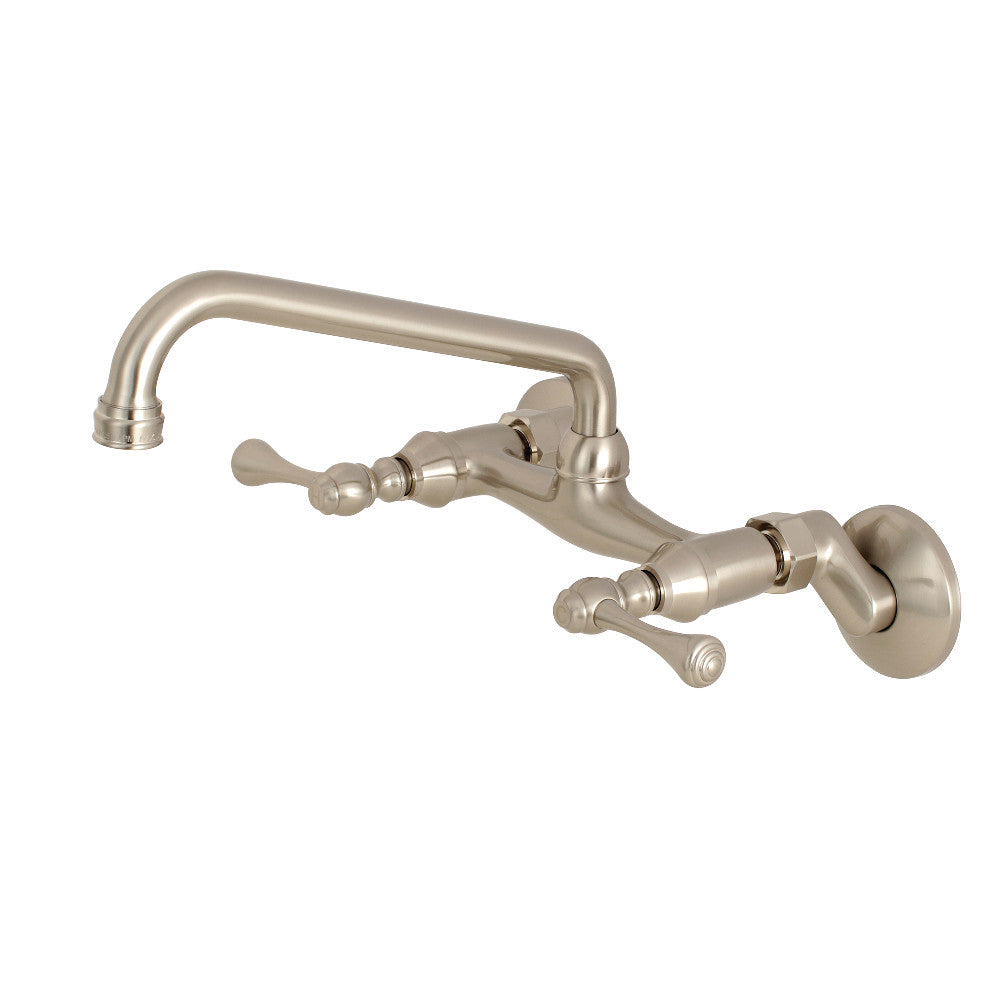 Kingston Brass KS300SN Two-Handle Adjustable Center Wall Mount Kitchen Faucet