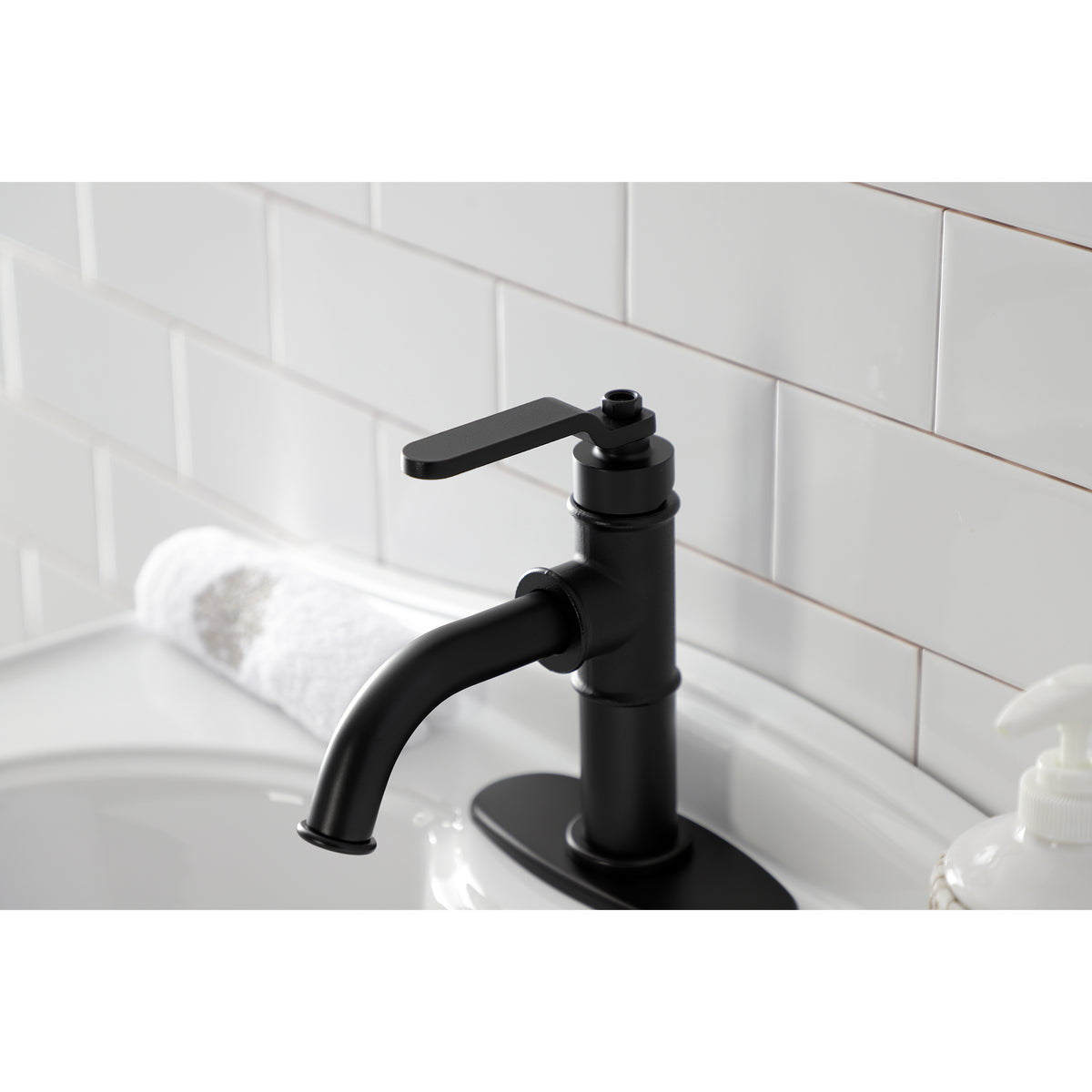 Kingston Brass KSD2828KL Whitaker Single-Handle Bathroom Faucet with Push Pop-Up