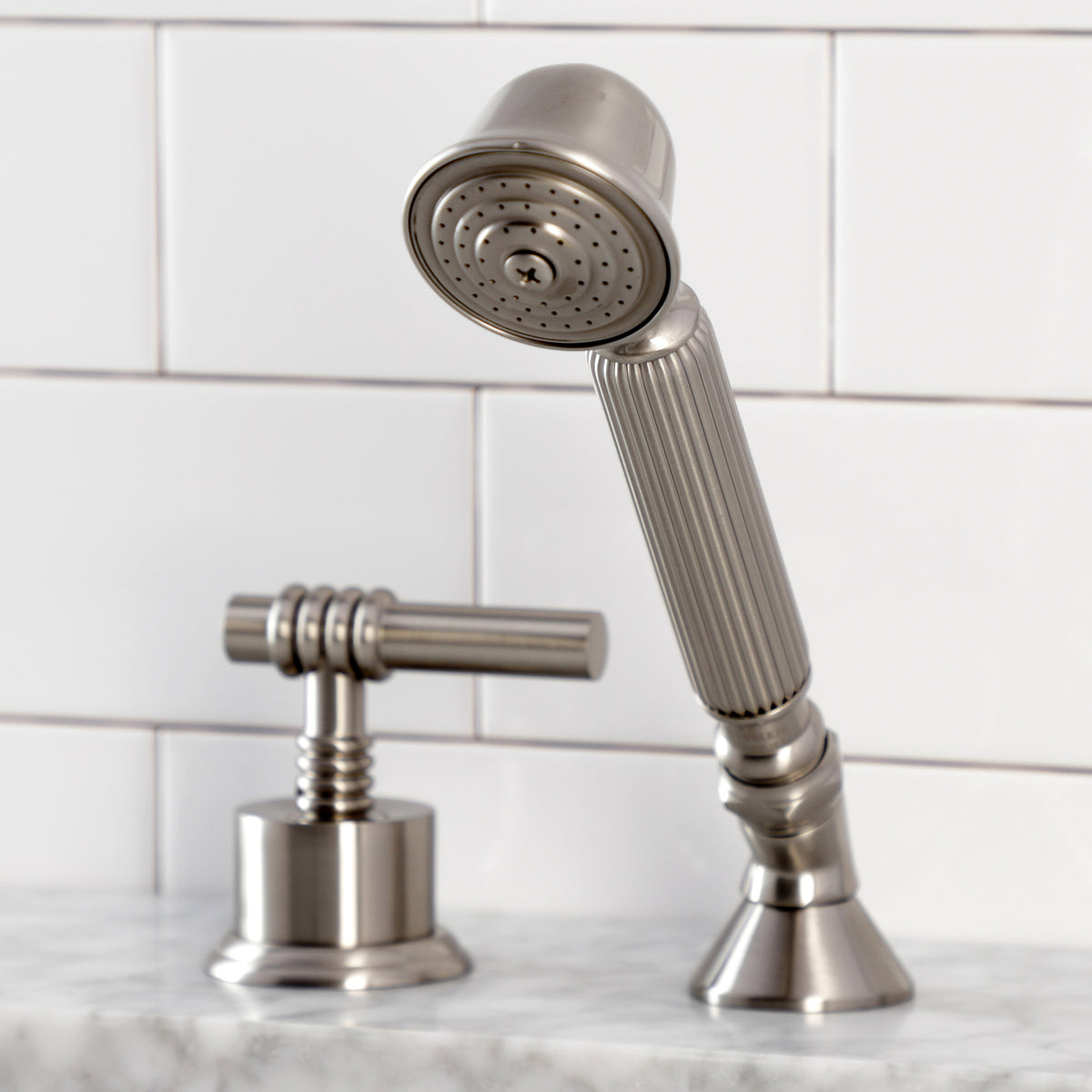 Kingston Brass Deck Mount Hand Shower with Diverter for Roman Tub Faucet