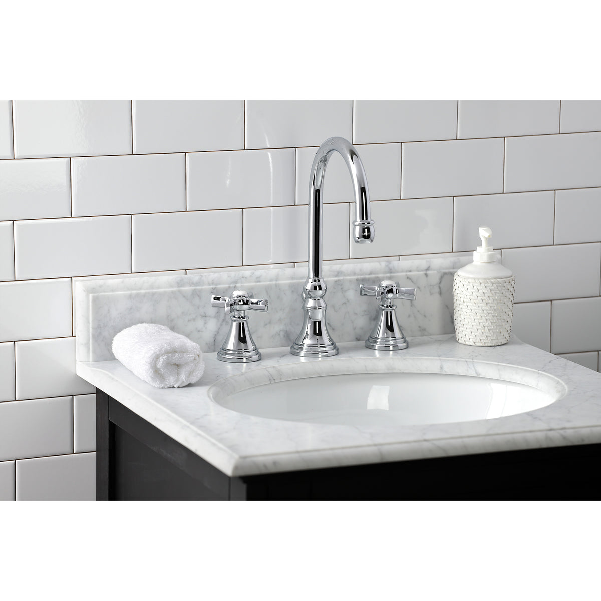 Kingston Brass KS2985ZX Millennium Widespread Bathroom Faucet with Brass Pop-Up