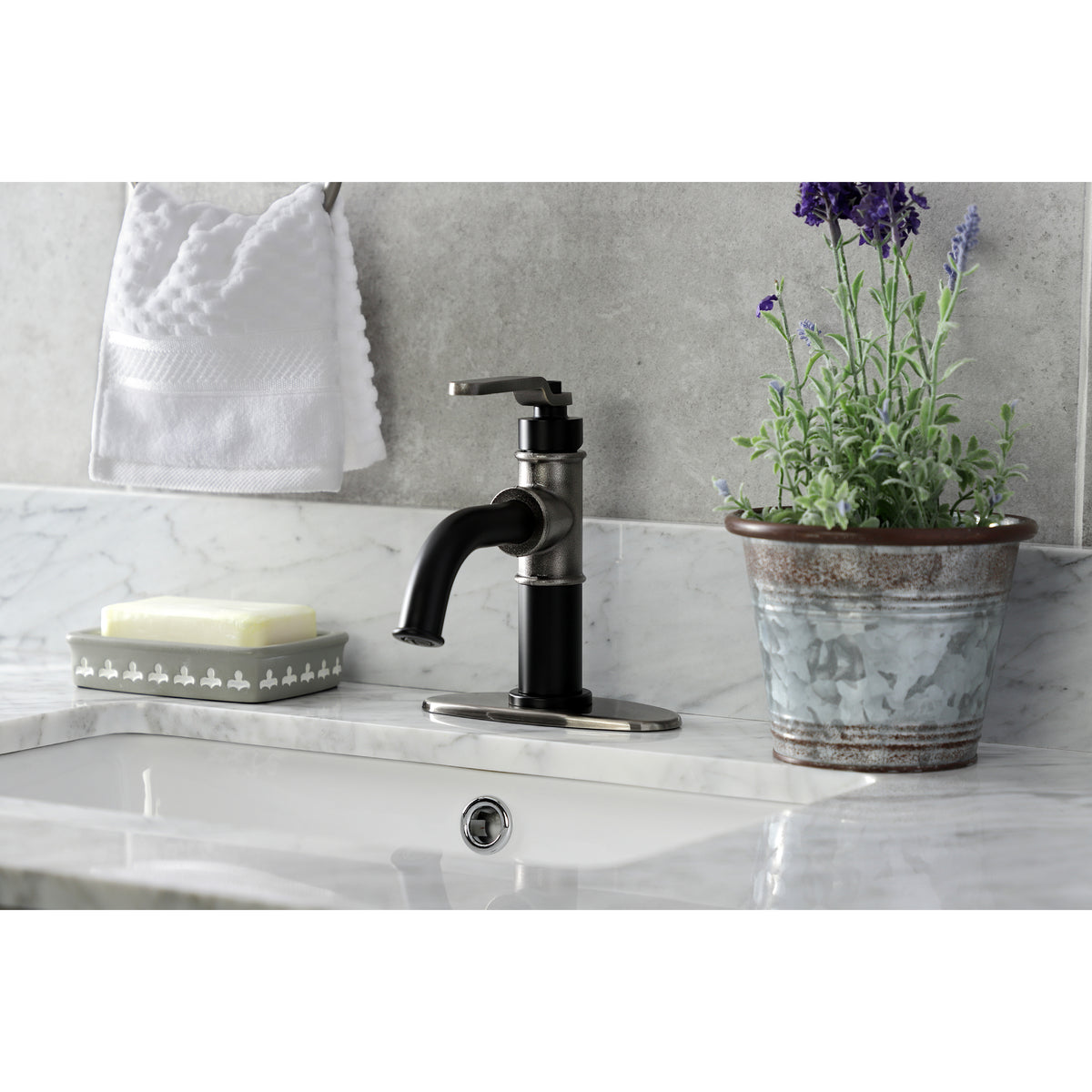Kingston Brass KSD2828KL Whitaker Single-Handle Bathroom Faucet with Push Pop-Up