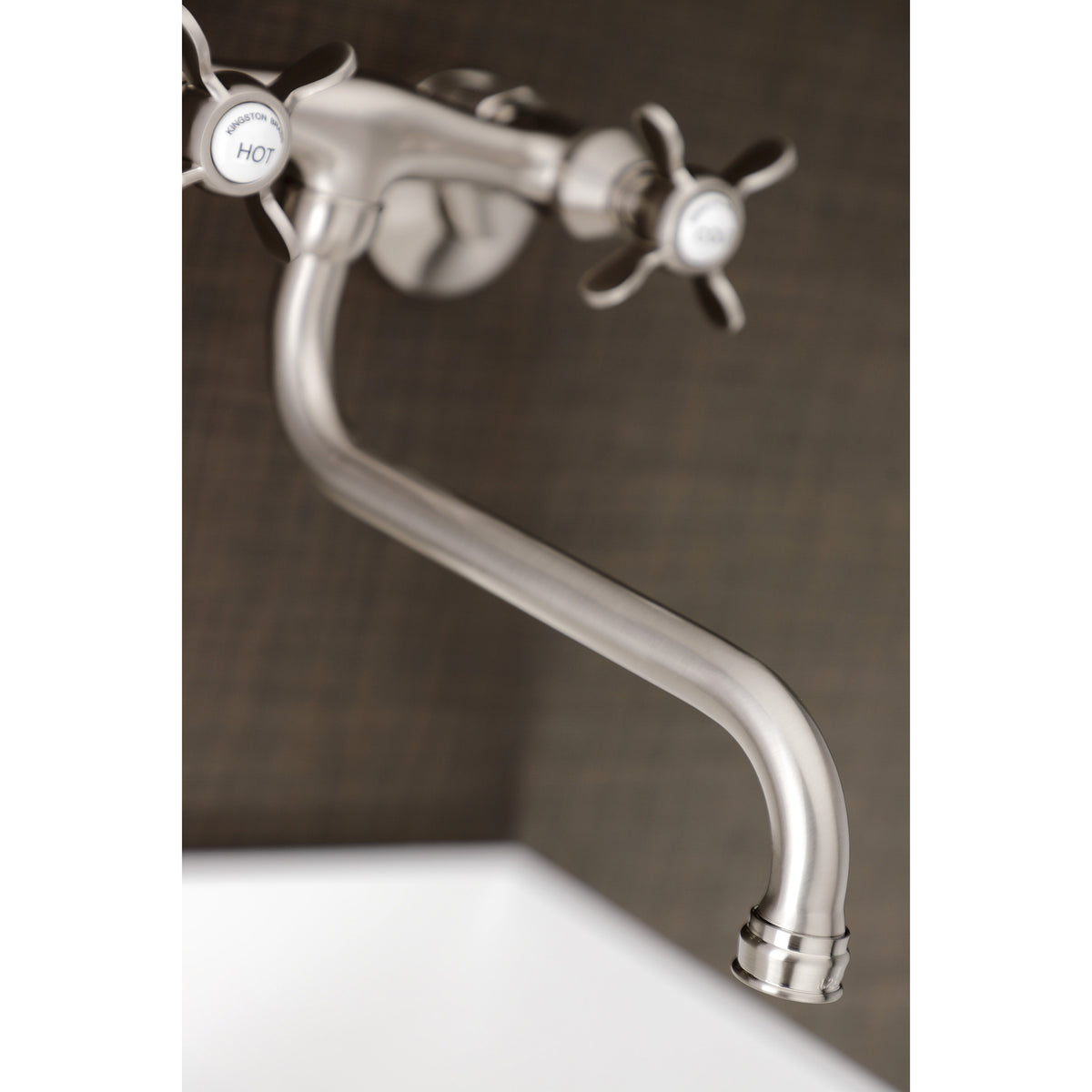 Kingston Brass KS115SN Essex Two Handle Wall Mount Bathroom Faucet