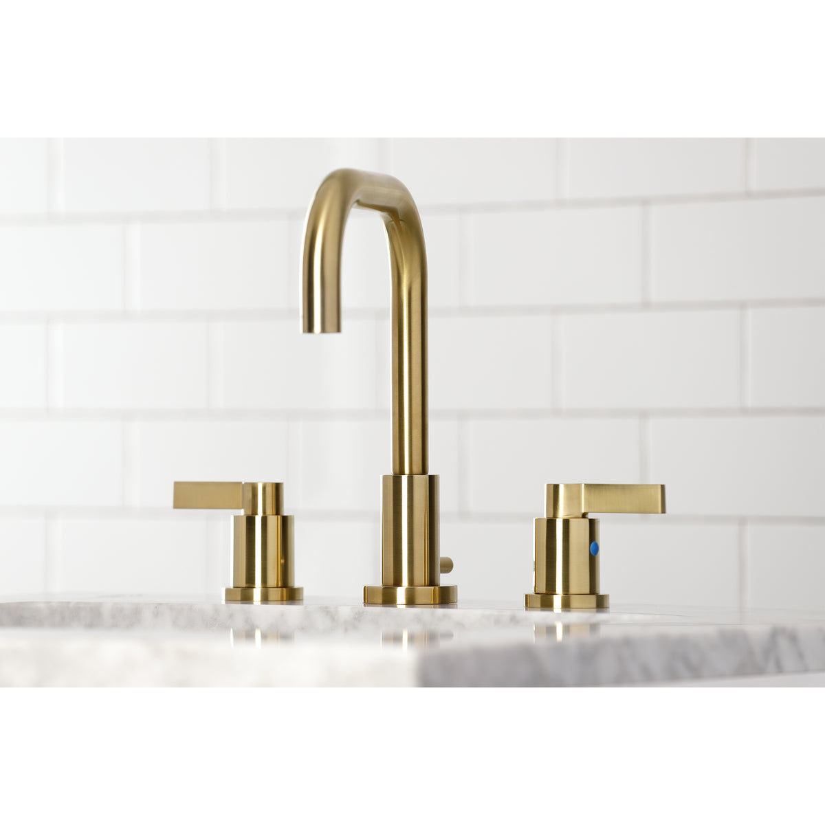 Kingston Brass FSC8938NDL NuvoFusion Widespread Bathroom Faucet with Brass Pop-Up