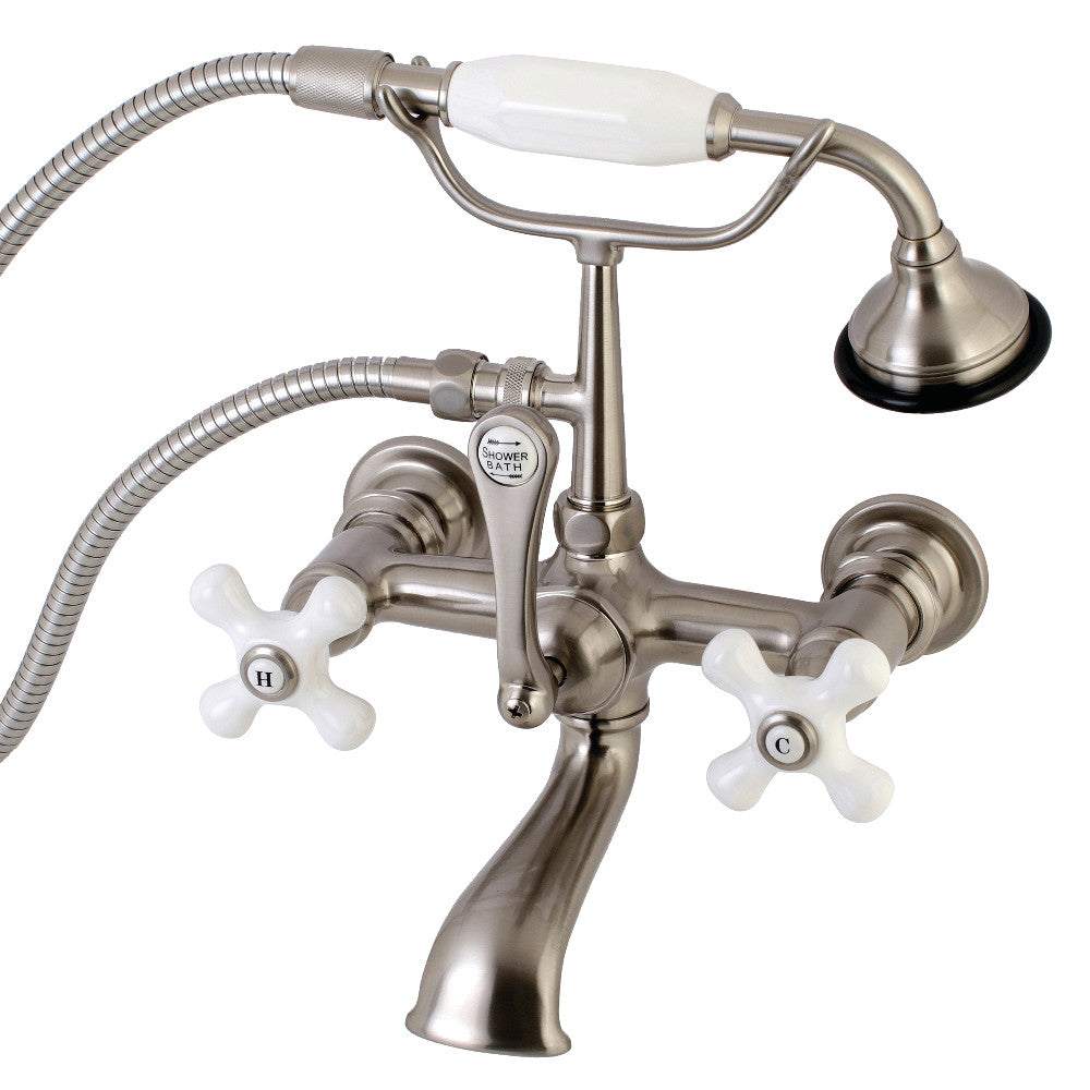 Aqua Vintage 7-Inch Wall Mount Tub Faucet with Hand Shower