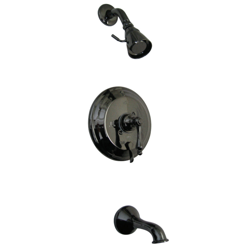 Water Onyx Pressure Balanced Tub & Shower Faucet with Metal Lever Handle and Vintage Spout