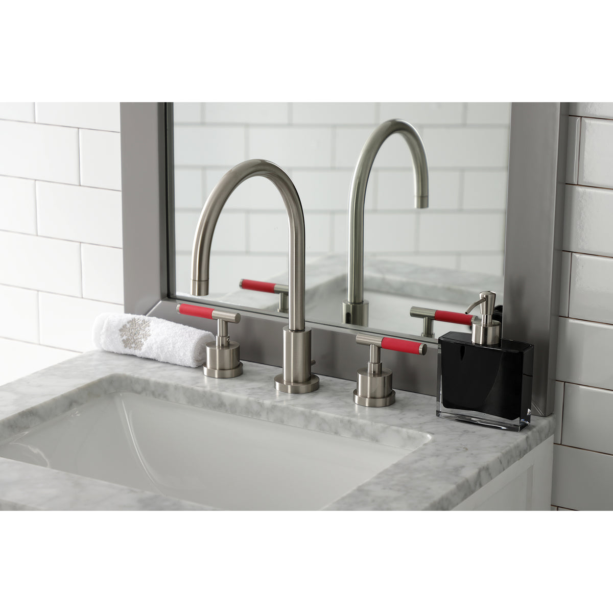 Kingston Brass KS8928CKL Kaiser Widespread Bathroom Faucet with Brass Pop-Up