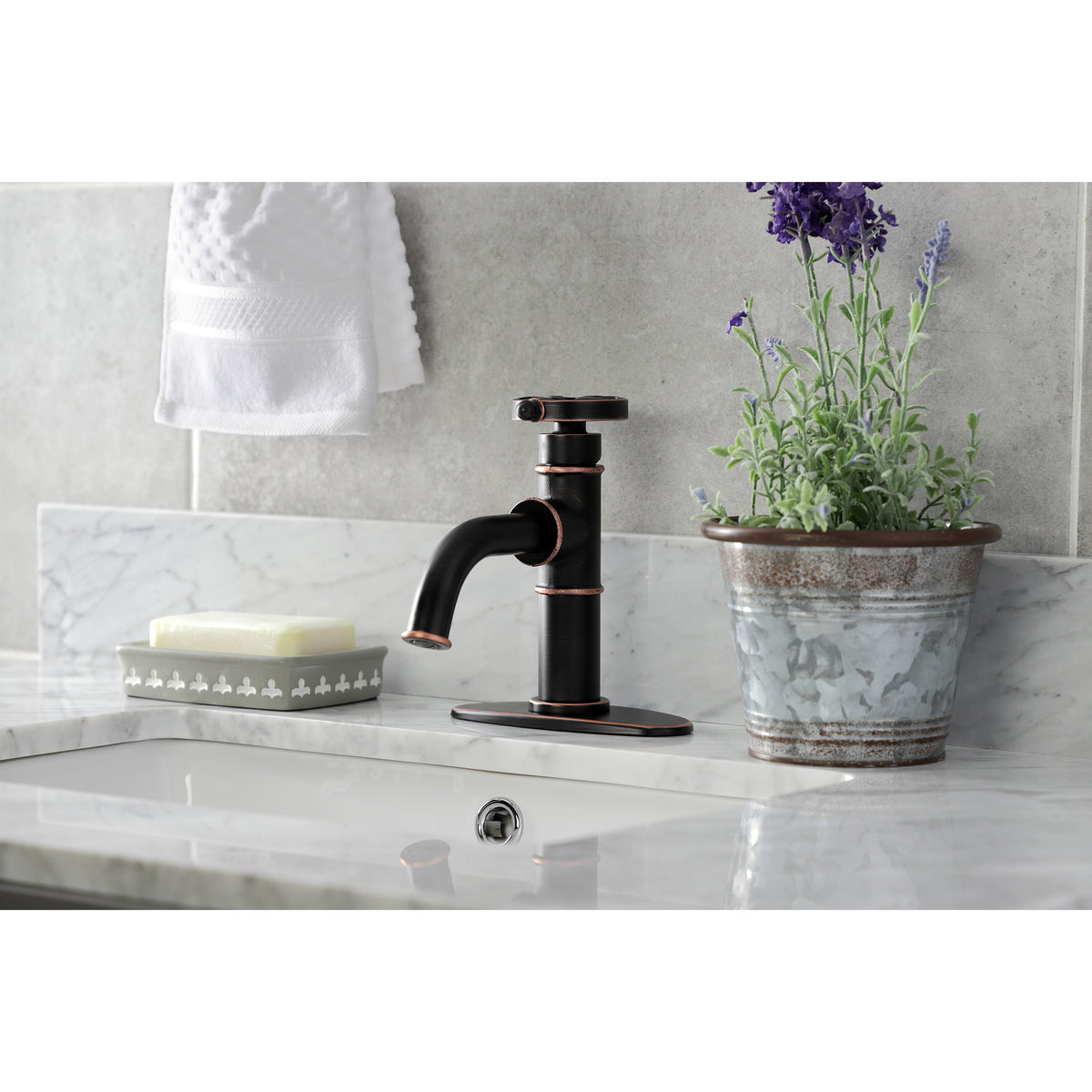 Kingston Brass KSD2824RX Belknap Single-Handle Bathroom Faucet with Push Pop-Up