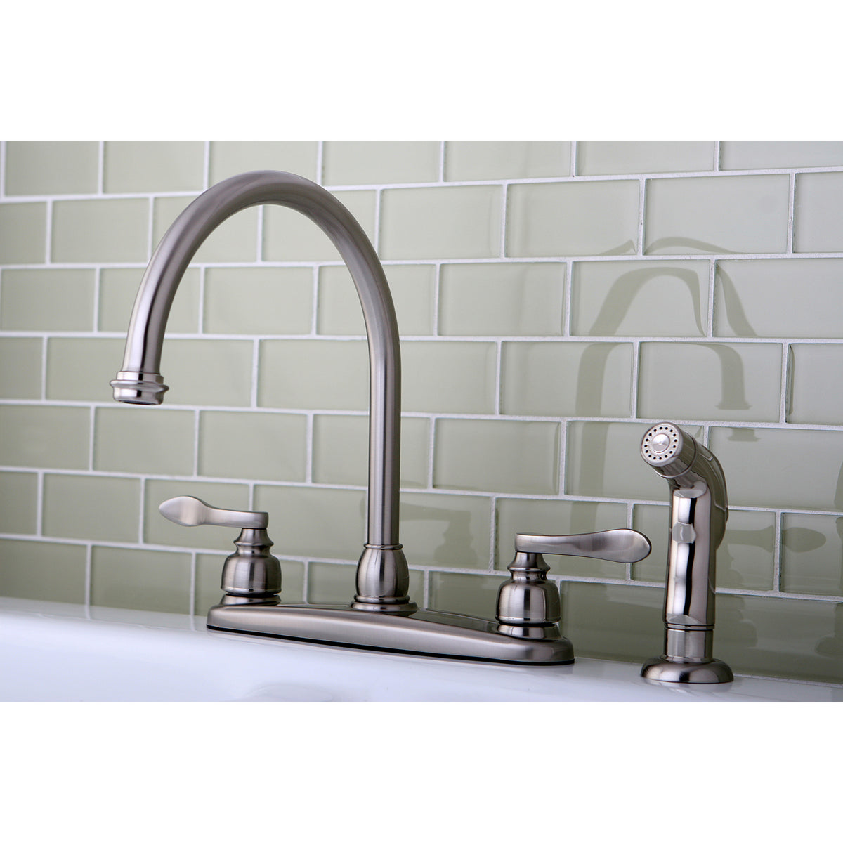 Kingston Brass KB8798NFLSP NuWave French Centerset Kitchen Faucet