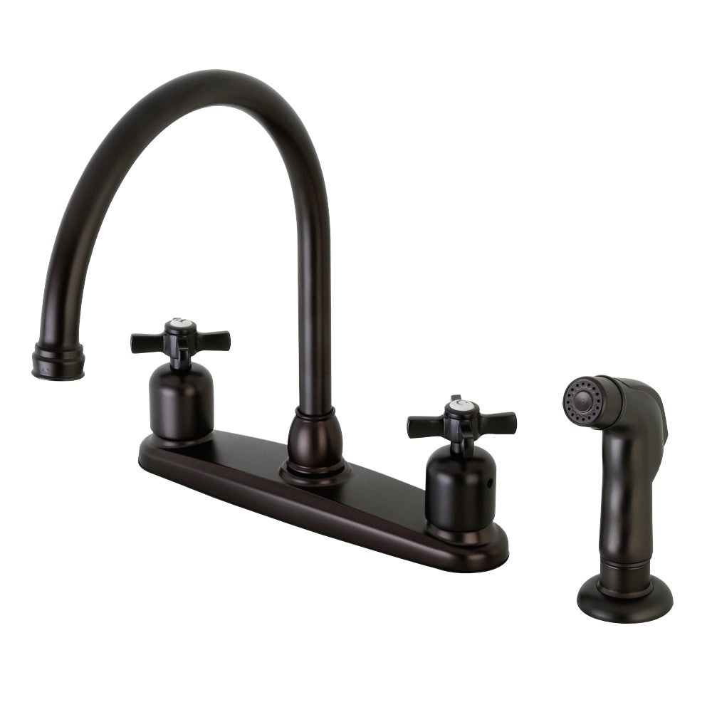 Kingston Brass FB795ZXSP Millennium 8-Inch Centerset Kitchen Faucet with Sprayer