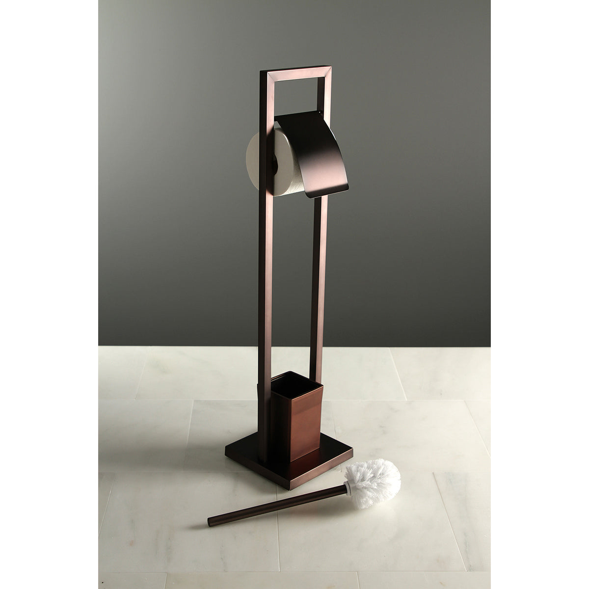 Kingston Brass Pedestal Toilet Paper Holder with Toilet Brush Holder