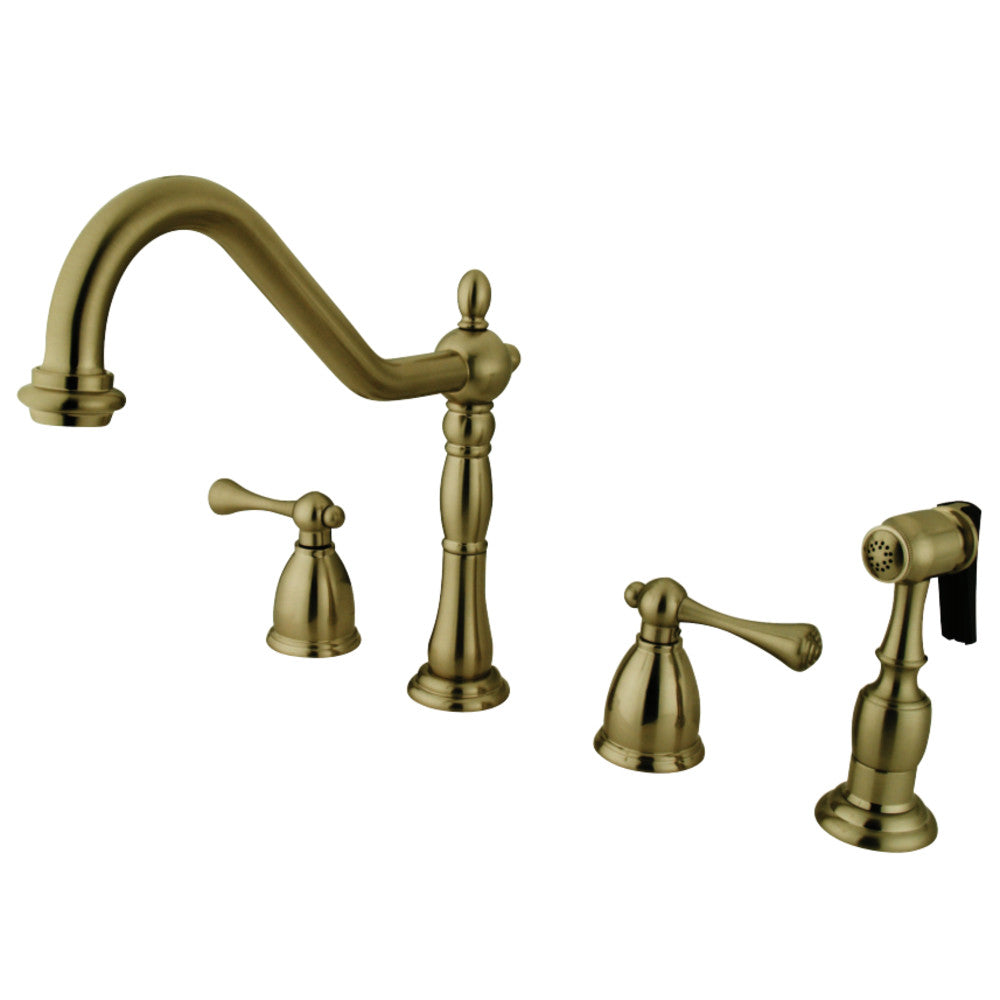 Kingston Brass KB1798BLBS Widespread Kitchen Faucet