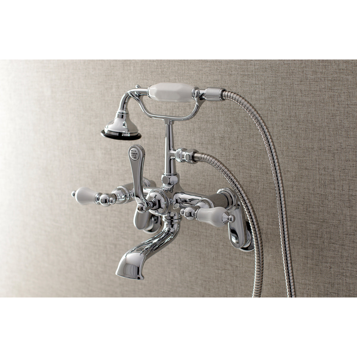 Aqua Vintage Wall Mount Tub Faucet with Hand Shower