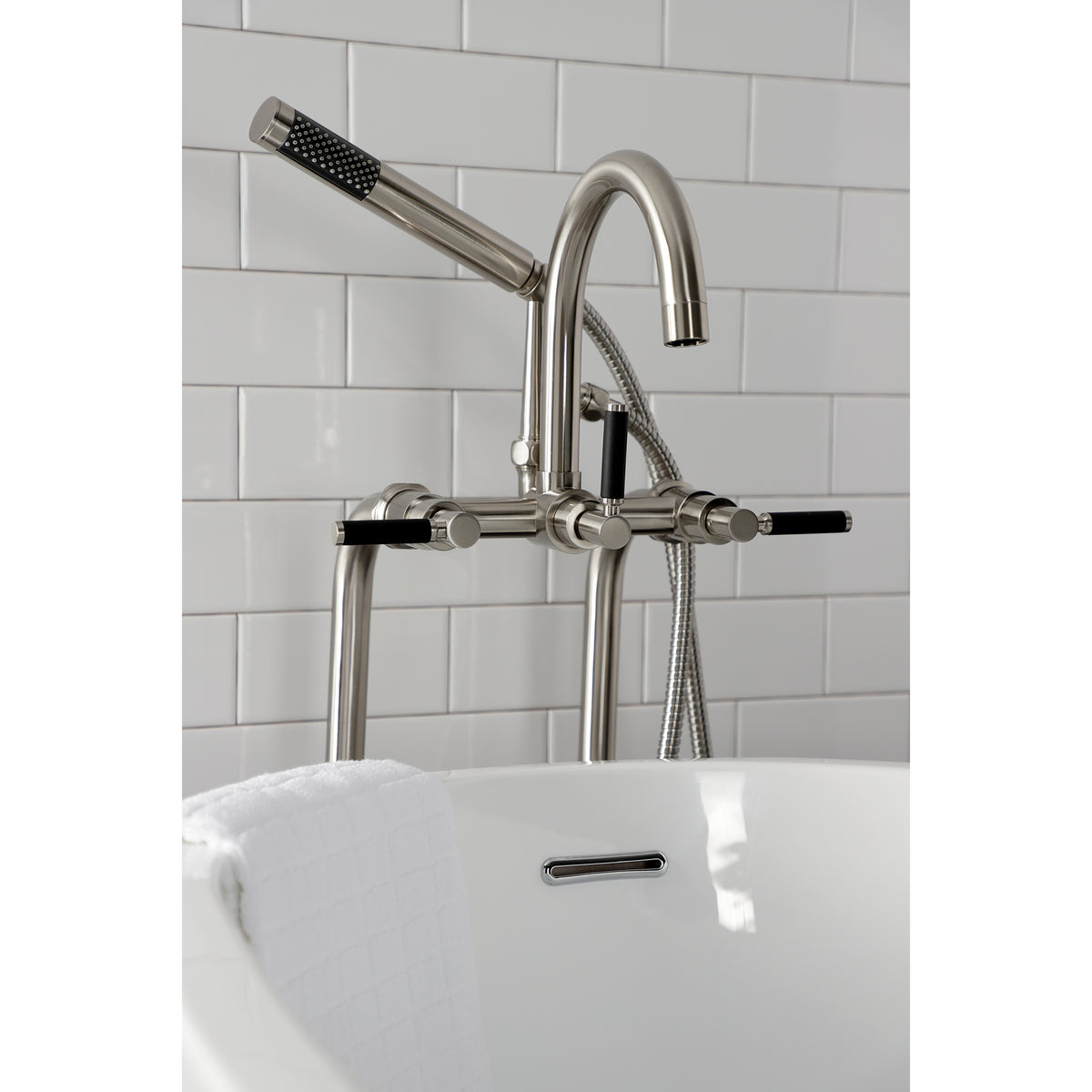 Aqua Vintage Concord Freestanding Tub Faucet with Supply Line, Stop Valve