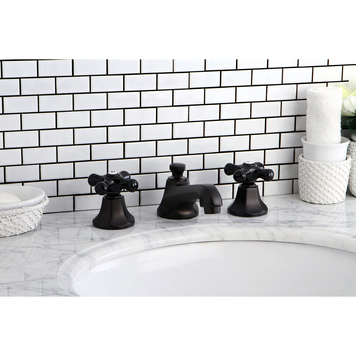 Kingston Brass KS4468PKX Duchess Widespread Bathroom Faucet with Brass Pop-Up