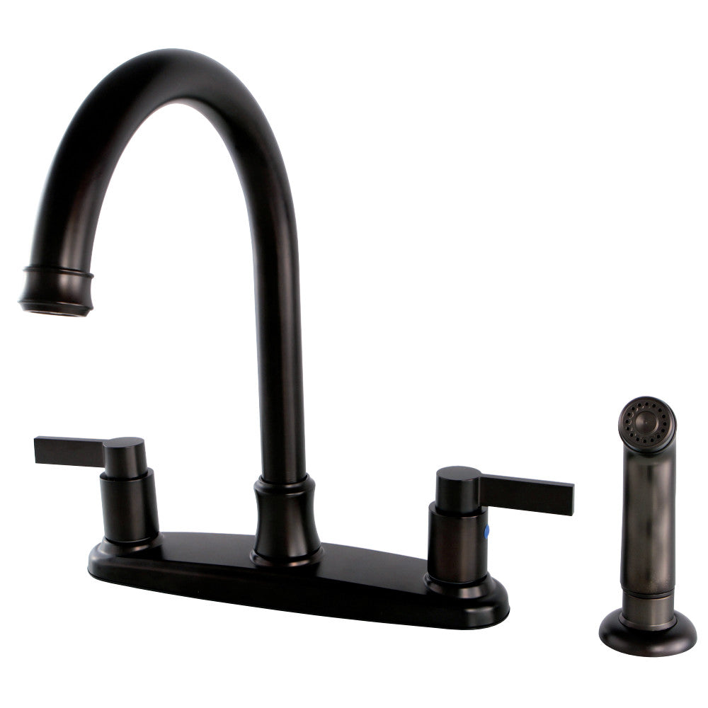 Kingston Brass FB7790NDLSP NuvoFusion 8-Inch Centerset Kitchen Faucet with Sprayer