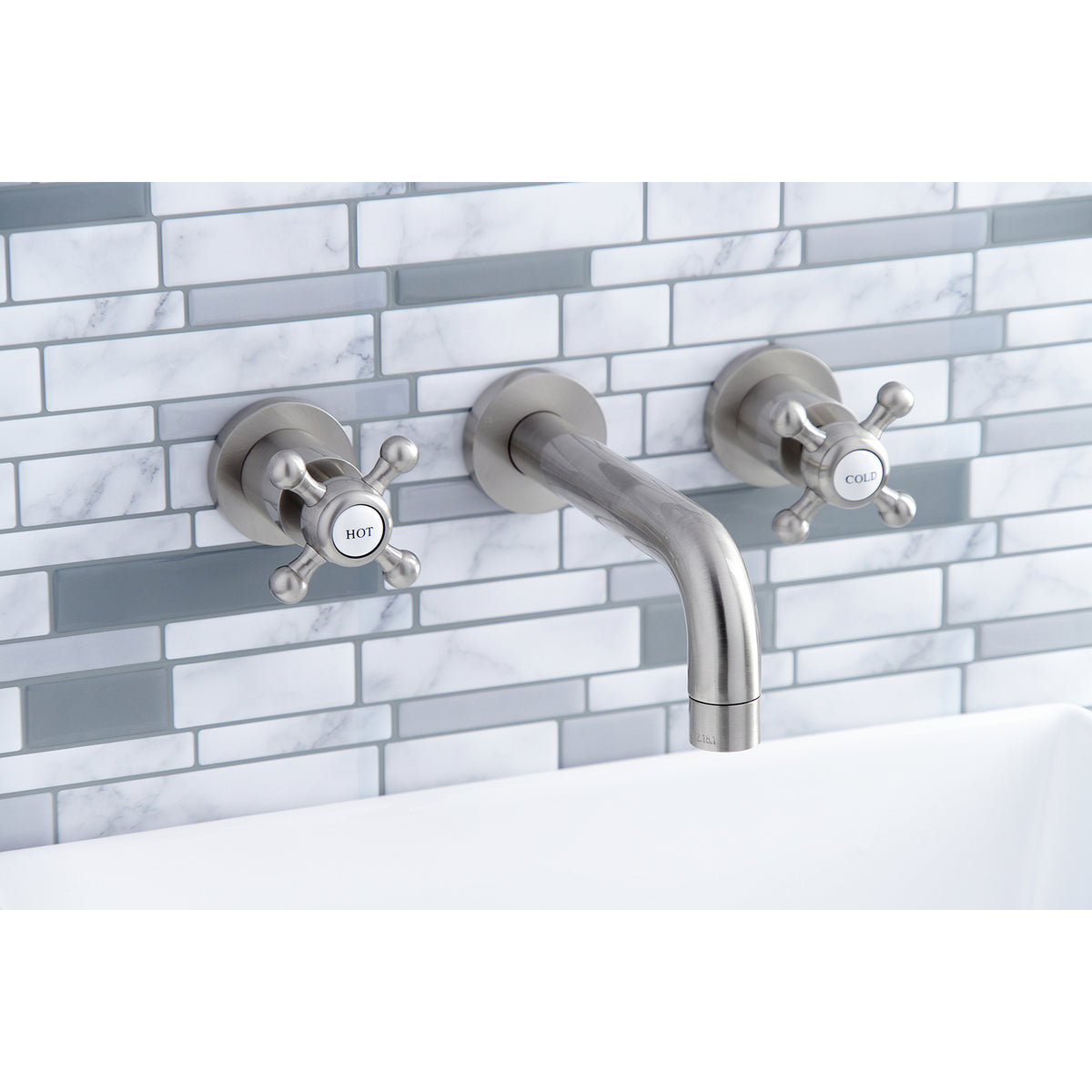 Kingston Brass KS8121BX Metropolitan 2-Handle 8 in. Wall Mount Bathroom Faucet