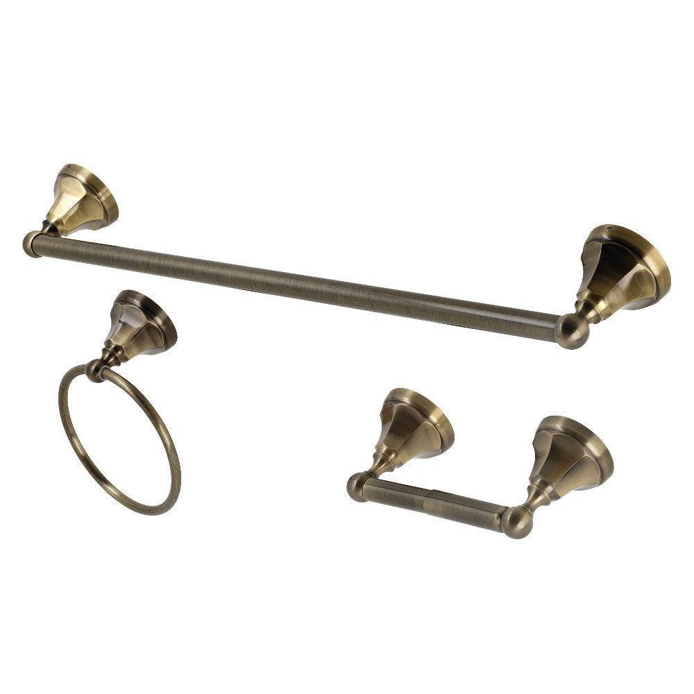 Kingston Brass Metropolitan 3-Piece Towel Bar Accessory Set - K