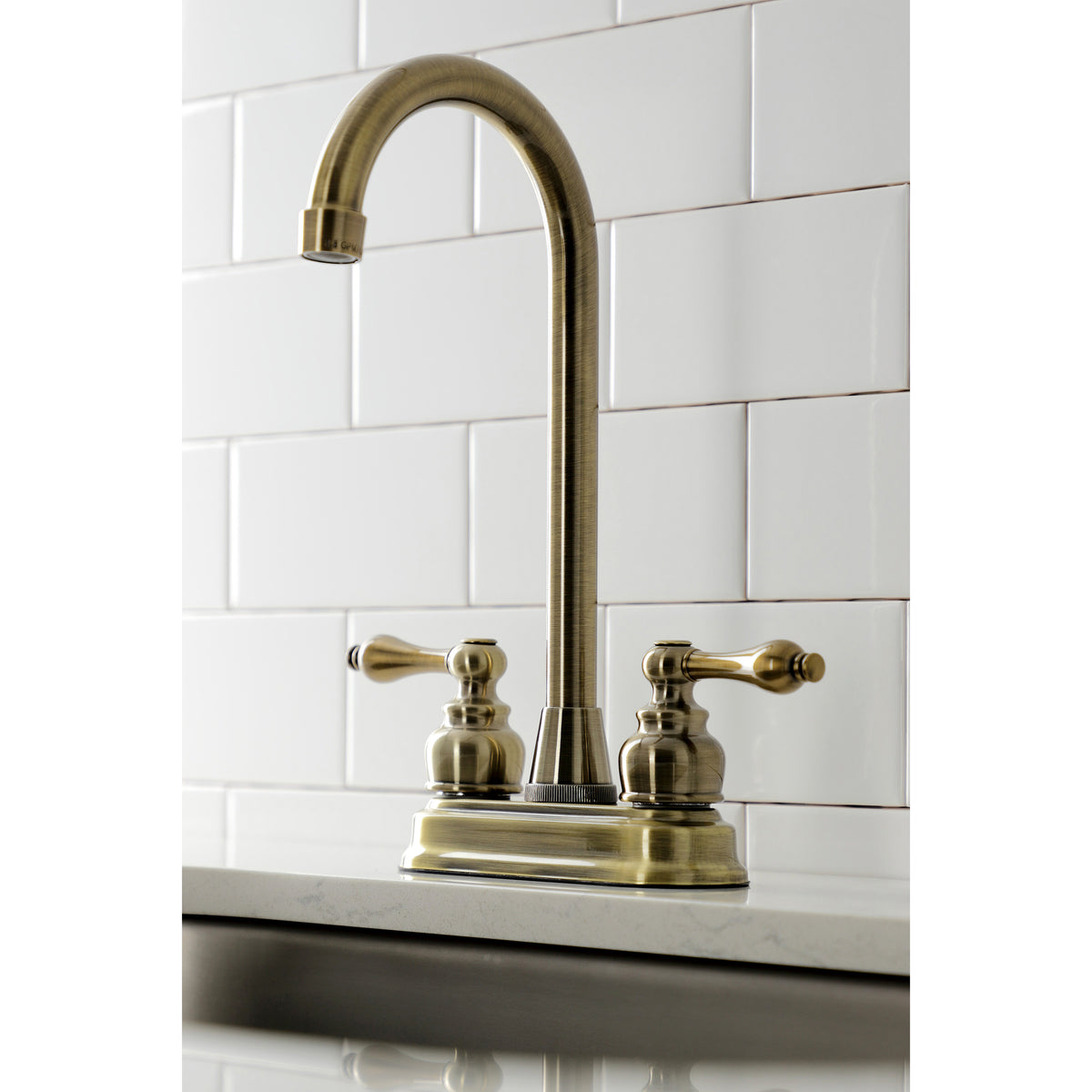 Kingston Brass KB492AL Victorian 4" Centerset High Arch Bar Faucet