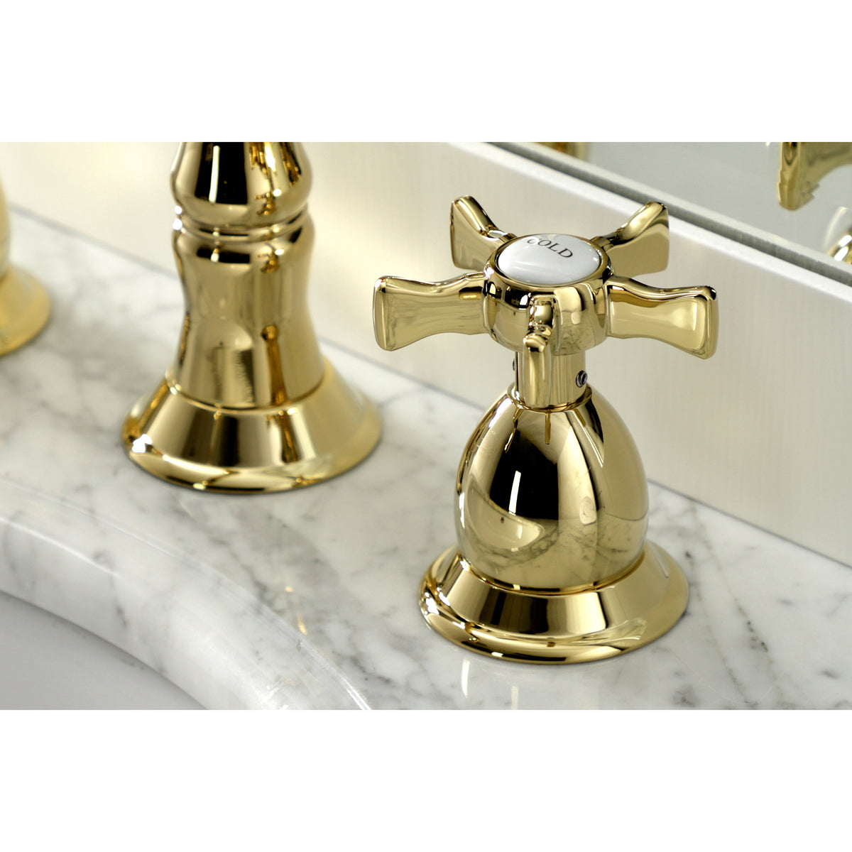 Kingston Brass KS1977NX Hamilton Widespread Bathroom Faucet with Brass Pop-Up