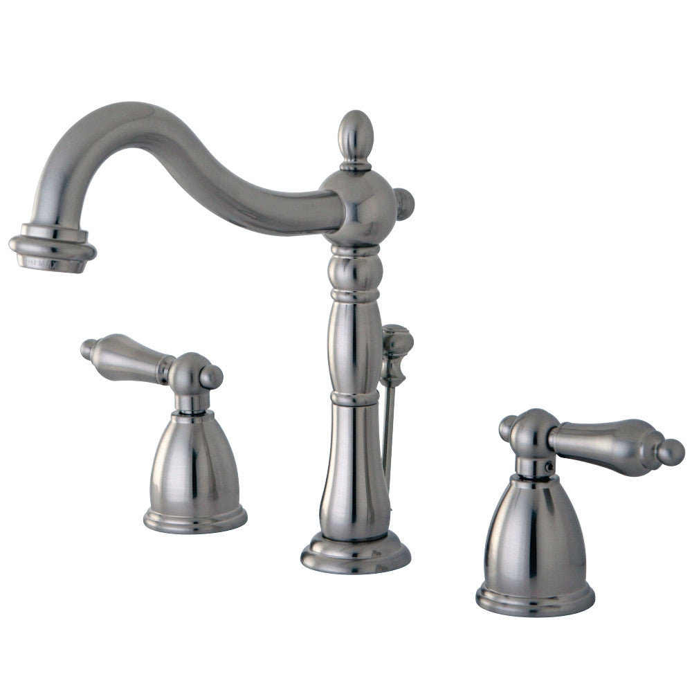 Kingston Brass KB1972AL Heritage Widespread Bathroom Faucet with Brass Pop-Up