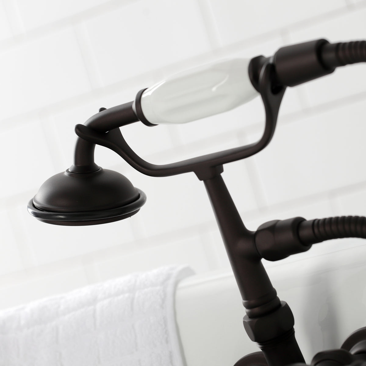 Vintage 3-3/8" Tub Wall Mount Clawfoot Tub Faucet with Hand Shower