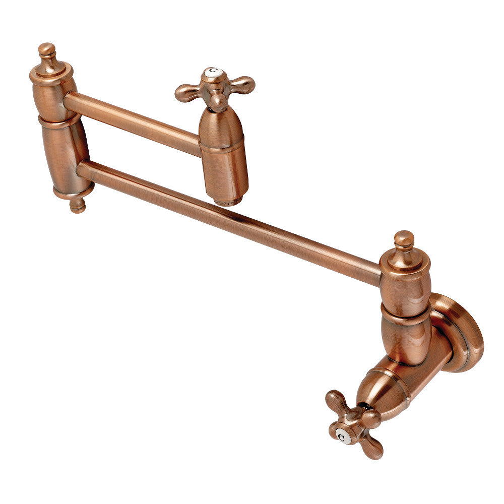 Kingston Brass KS3105AX Restoration Wall Mount Pot Filler Kitchen Faucet