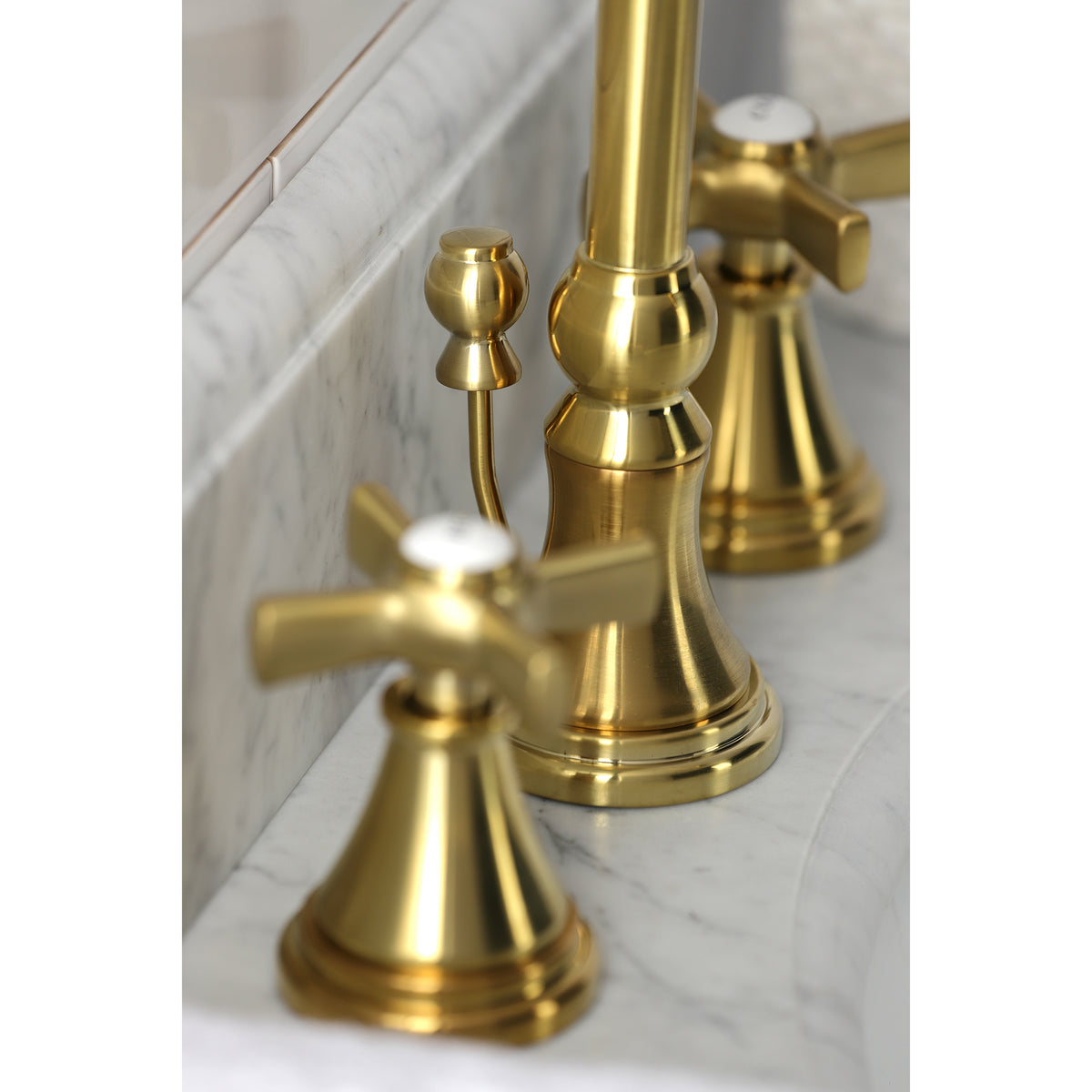 Kingston Brass KS2985ZX Millennium Widespread Bathroom Faucet with Brass Pop-Up