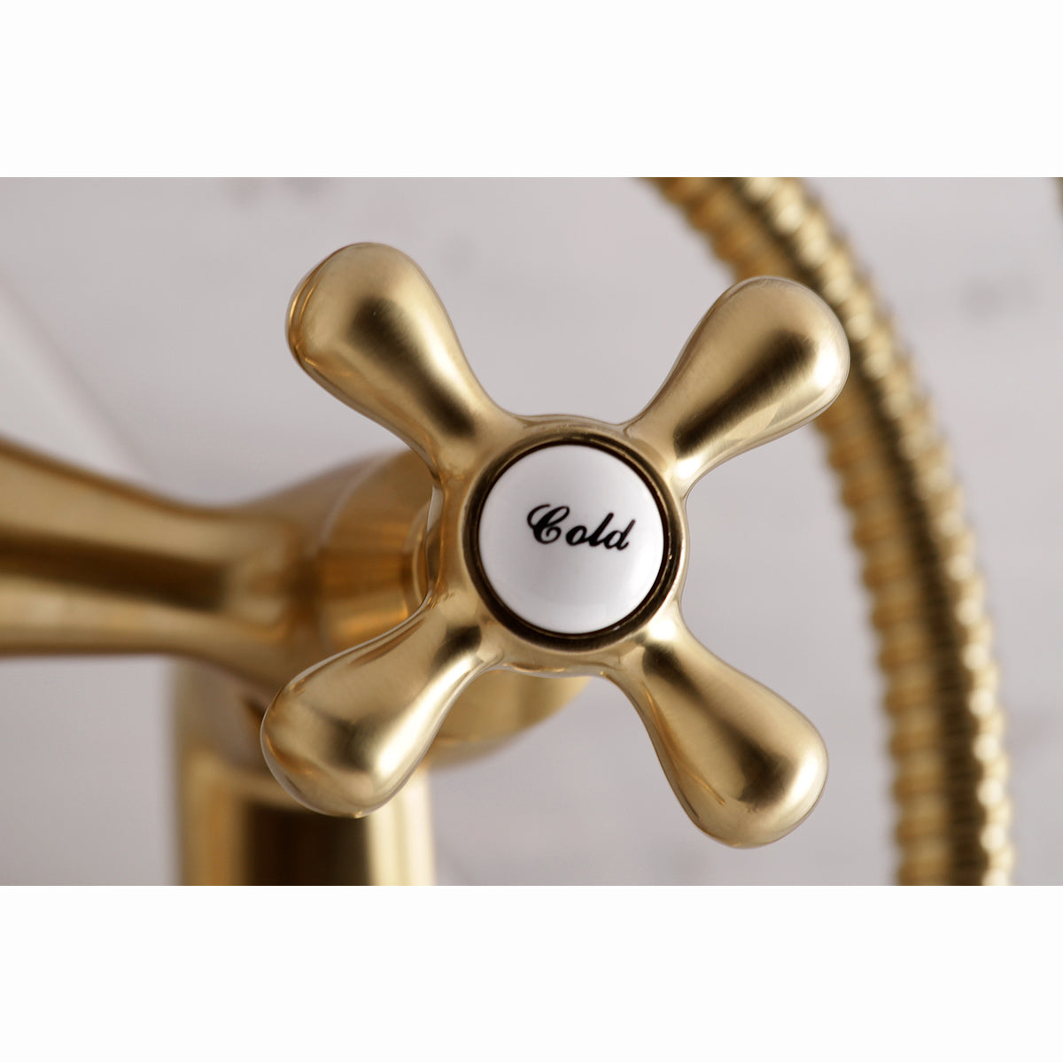 Kingston Tub Wall Mount Clawfoot Tub Faucet with Hand Shower