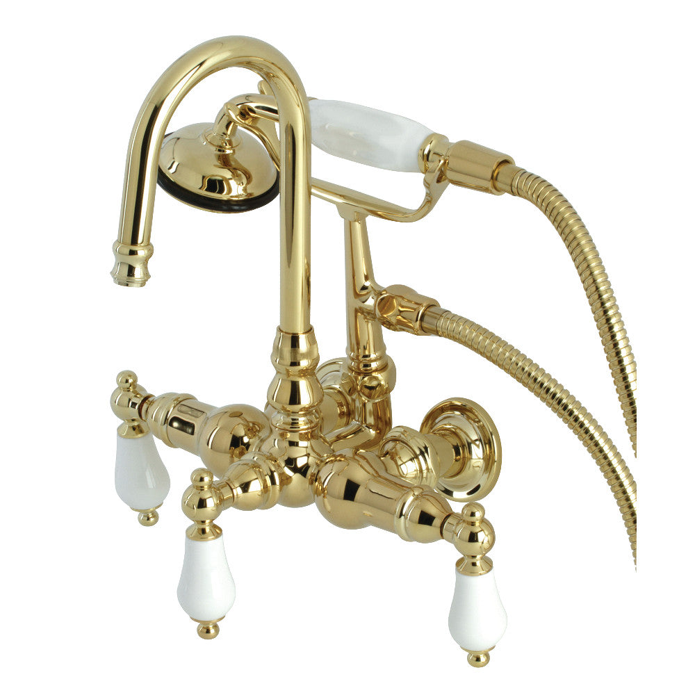 Vintage 3-3/8" Tub Wall Mount Clawfoot Tub Faucet with Hand Shower