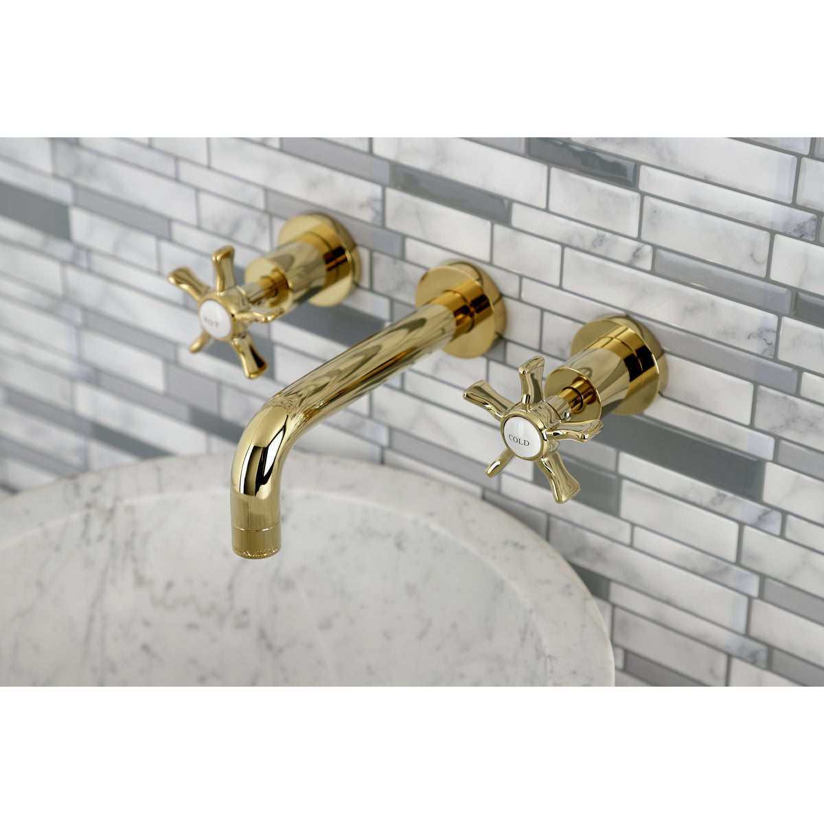 Kingston Brass KS8128NX Hamilton Two-Handle Wall Mount Bathroom Faucet