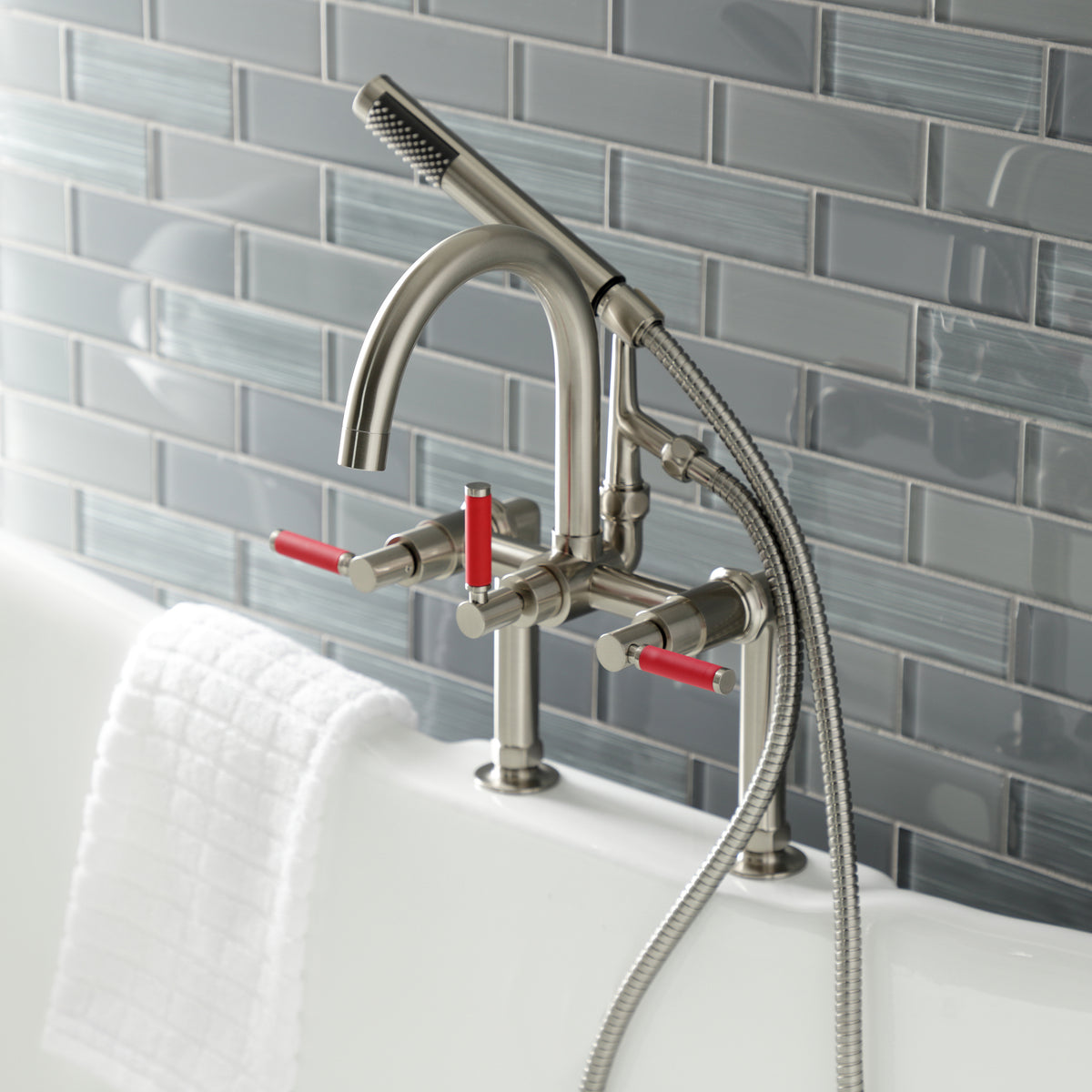 Aqua Vintage Kaiser 7-Inch Deck Mount Clawfoot Tub Faucet