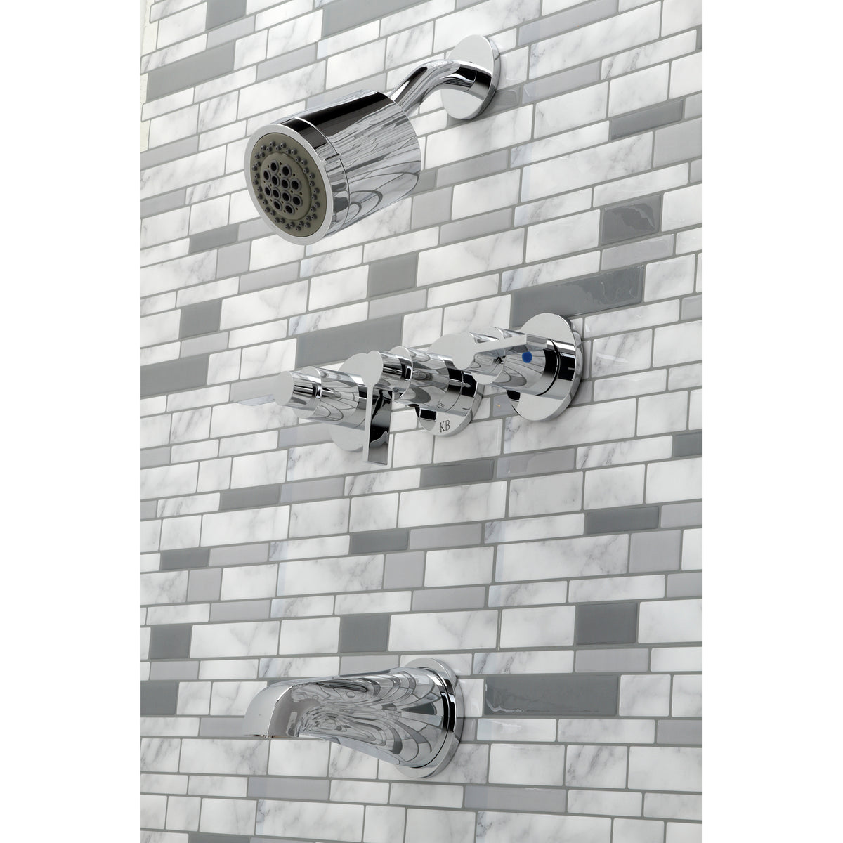 NuvoFusion Three-Handle Tub and Shower Faucet