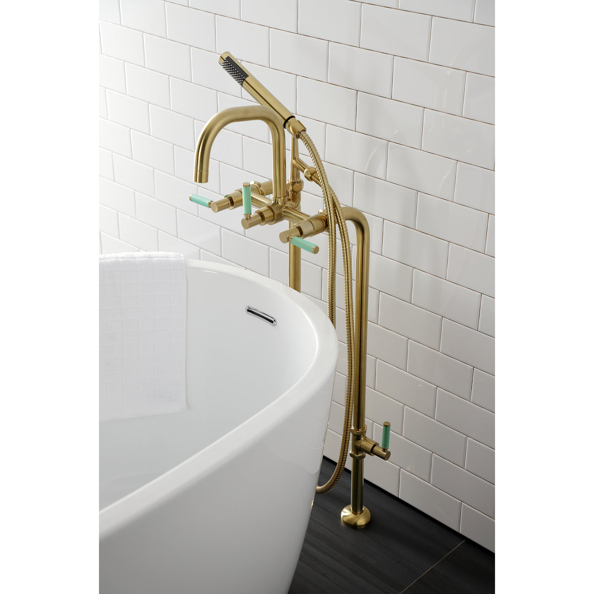 Vintage CCK8406DKL Concord Freestanding Tub Faucet with Supply Line,Stop Valve