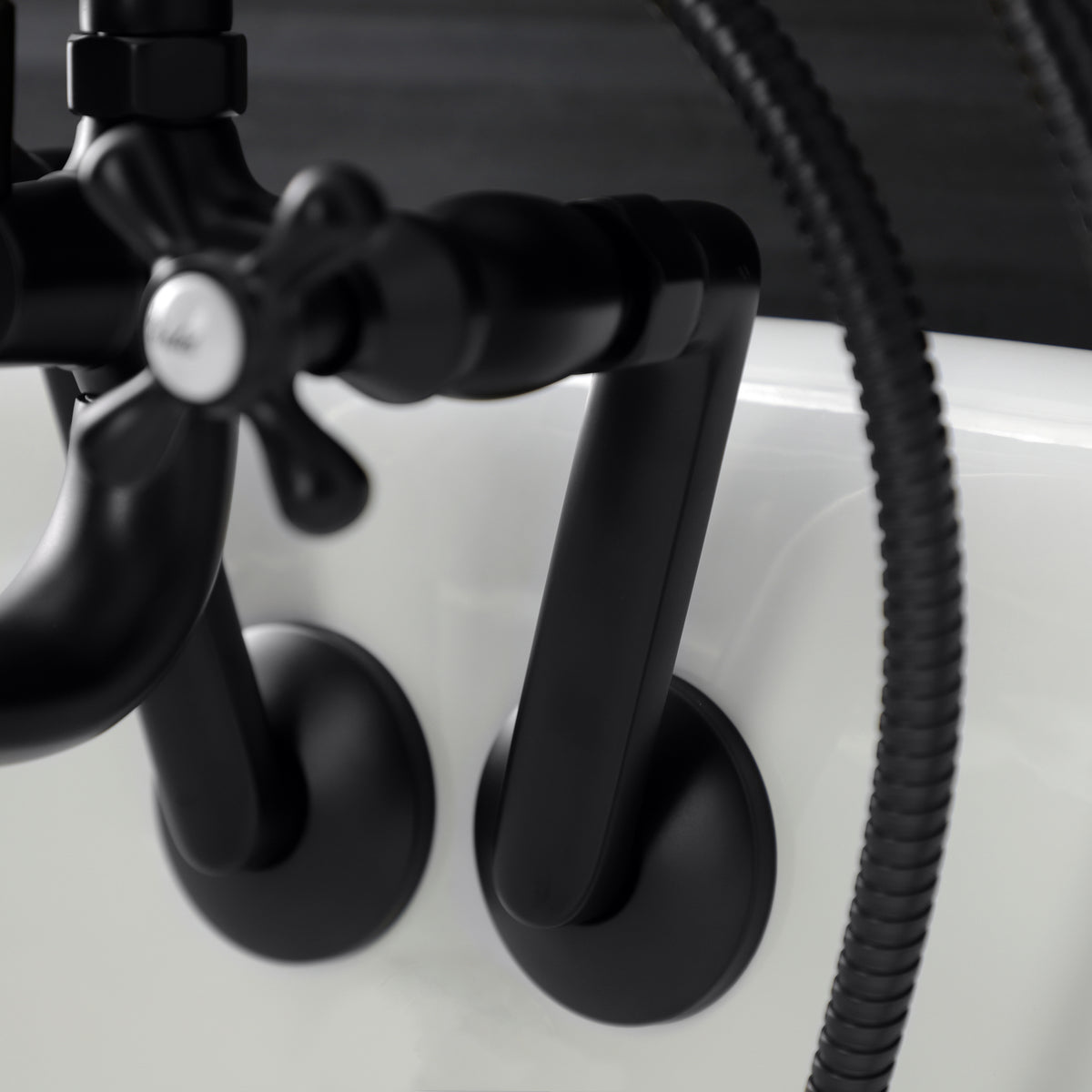 Kingston Wall Mount Clawfoot Tub Faucet with Hand Shower