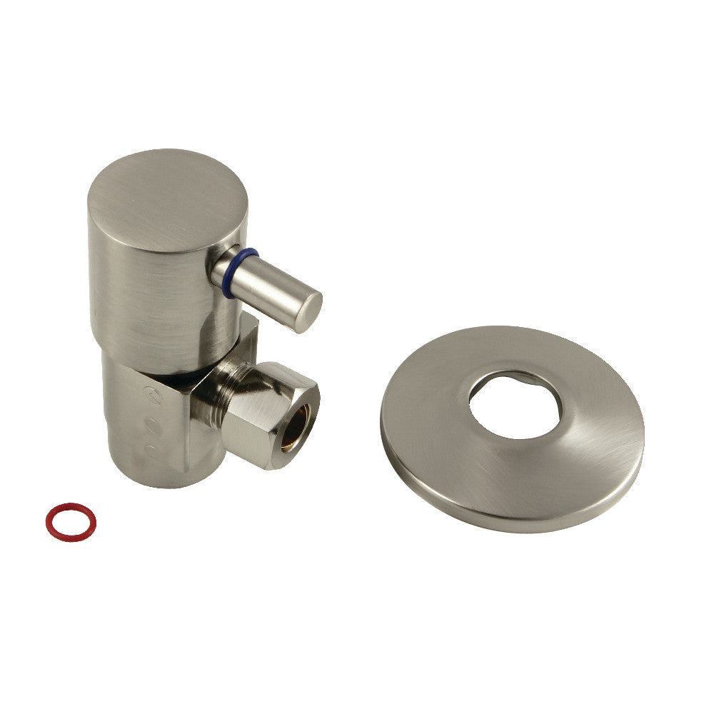 Kingston Brass 1/2"IPS x 3/8"O.D. Anti-Seize Deluxe Quarter-Turn Ceramic Hardisc Cartridge Angle Stop with Flange