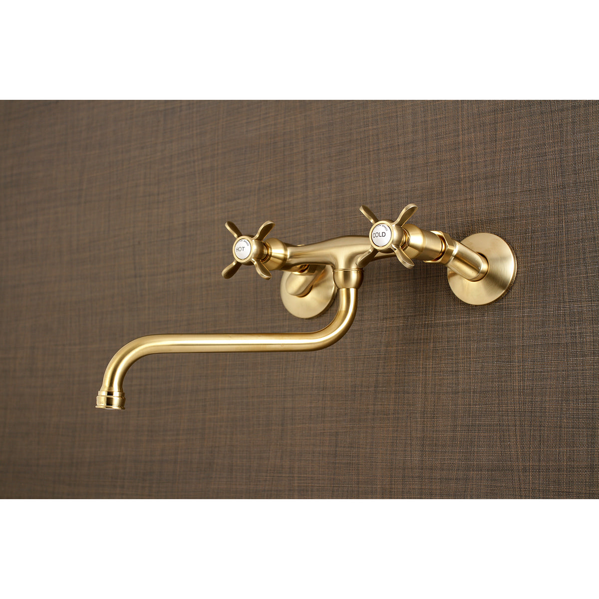 Kingston Brass KS115SN Essex Two Handle Wall Mount Bathroom Faucet
