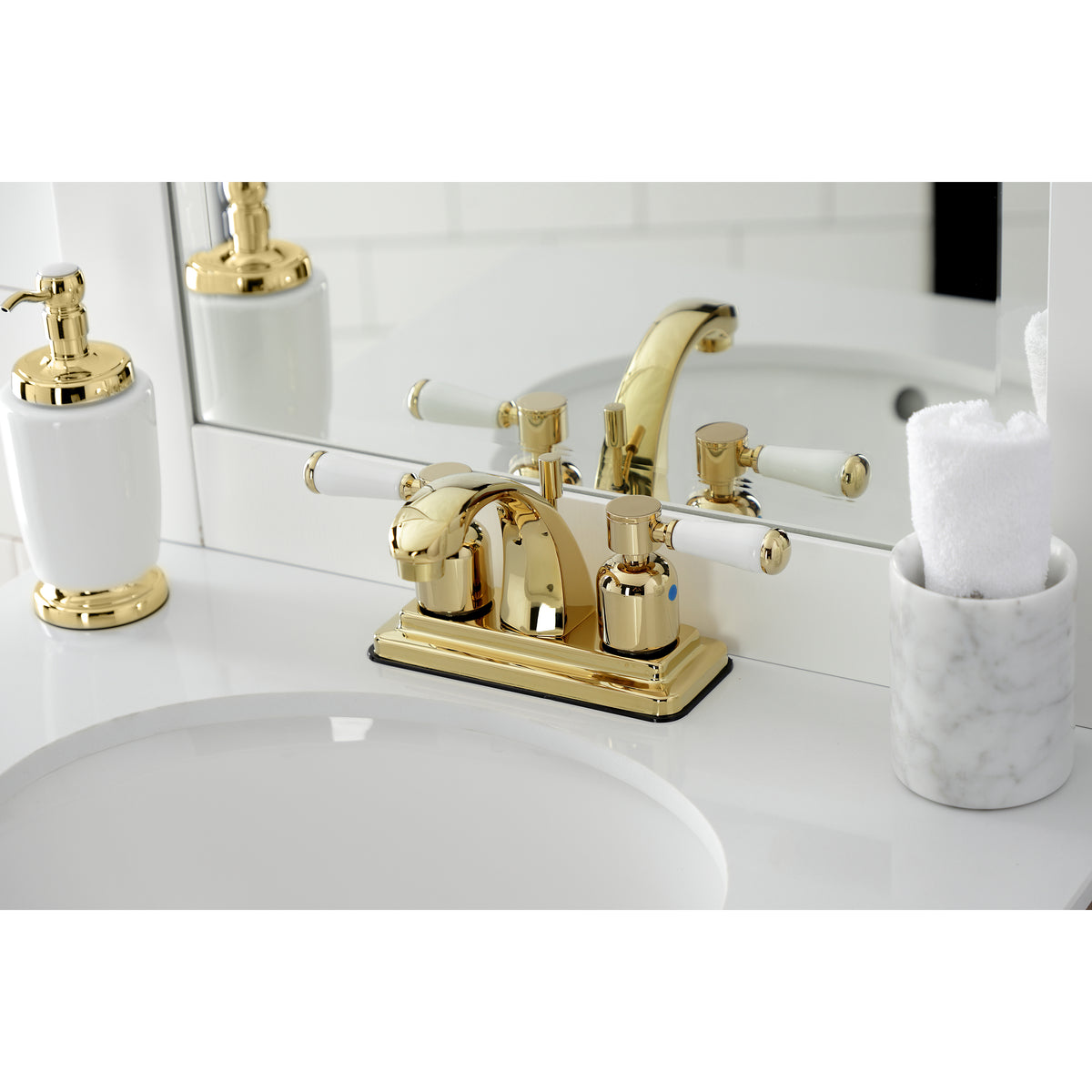 Kingston Brass KB4648DPL 4 in. Centerset Bathroom Faucet