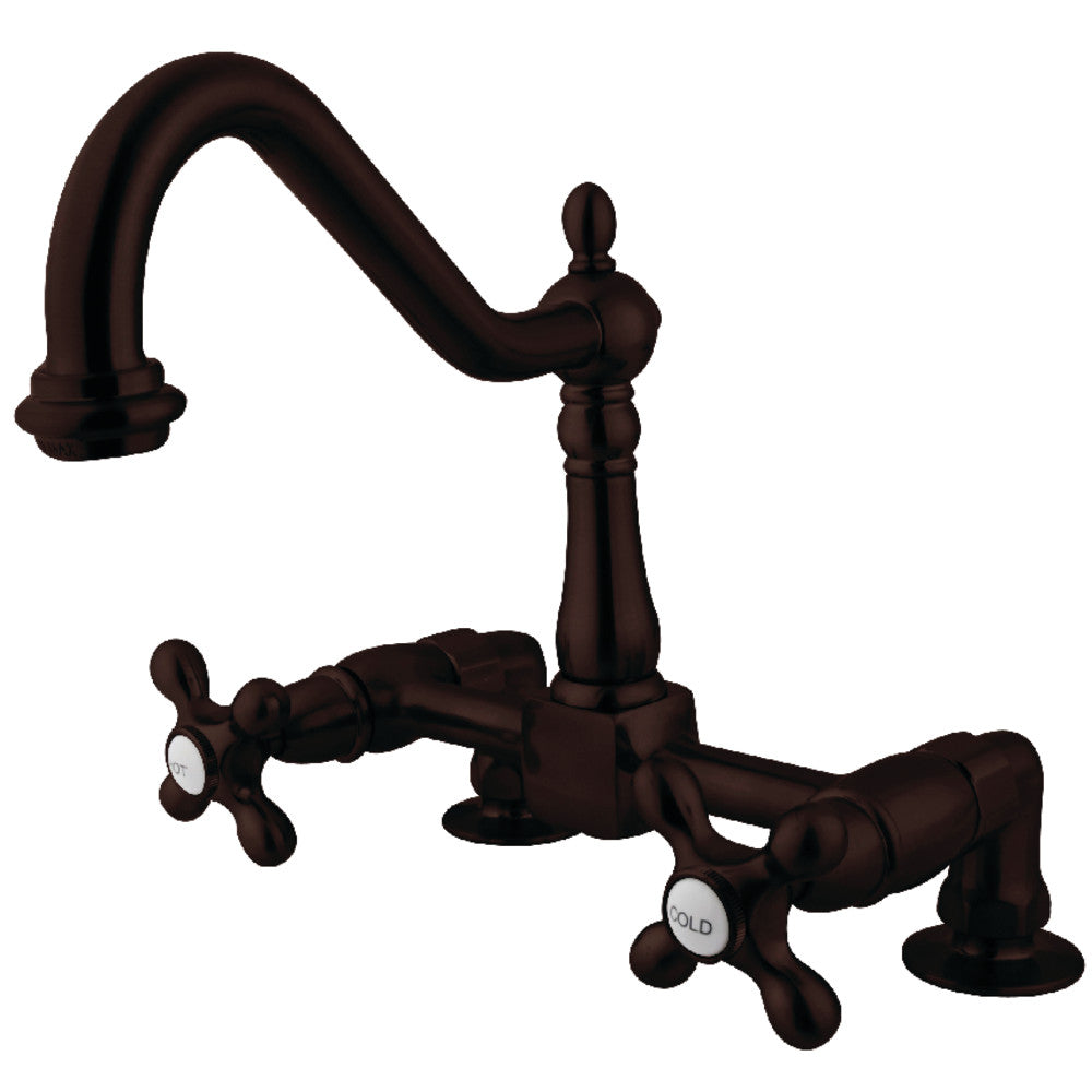 Kingston Brass KS1145AX Heritage Two-Handle Bridge Kitchen Faucet