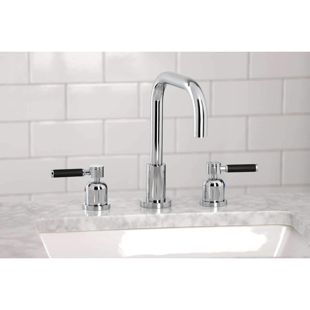 Kingston Brass FSC8930DKL Kaiser Widespread Bathroom Faucet with Brass Pop-Up