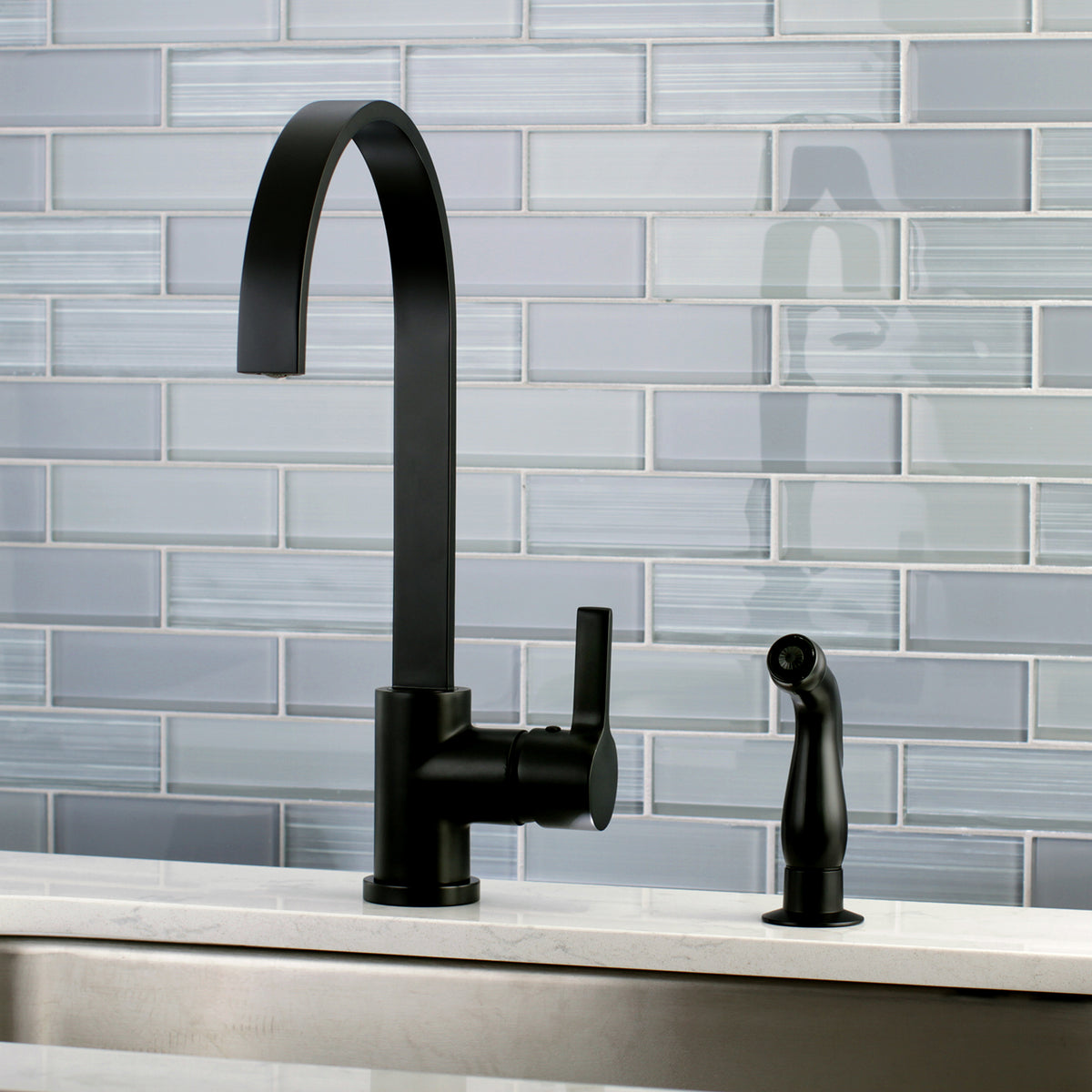 Gourmetier LS8713CTLSP Continental Single-Handle Kitchen Faucet with Side Sprayer