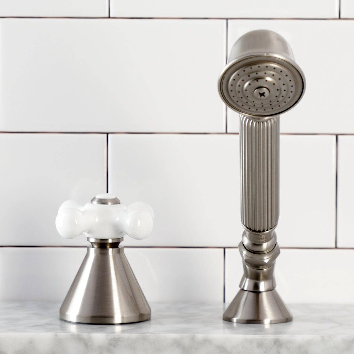 Kingston Brass Deck Mount Hand Shower with Diverter for Roman Tub Faucet