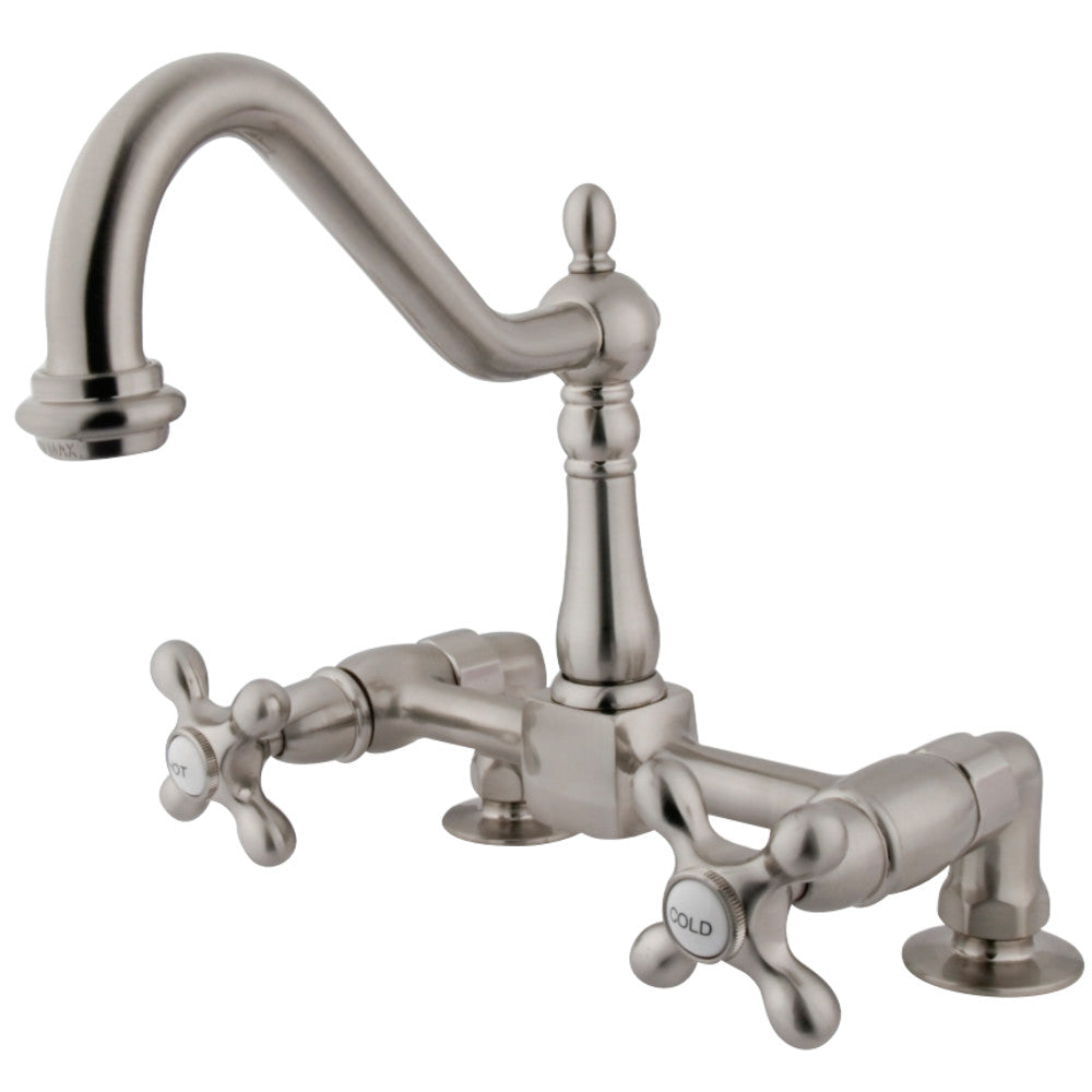Kingston Brass KS1145AX Heritage Two-Handle Bridge Kitchen Faucet