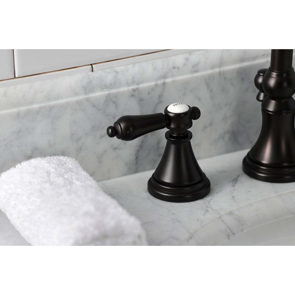 Kingston Brass KS2981BAL Heirloom Widespread Bathroom Faucet with Brass Pop-Up