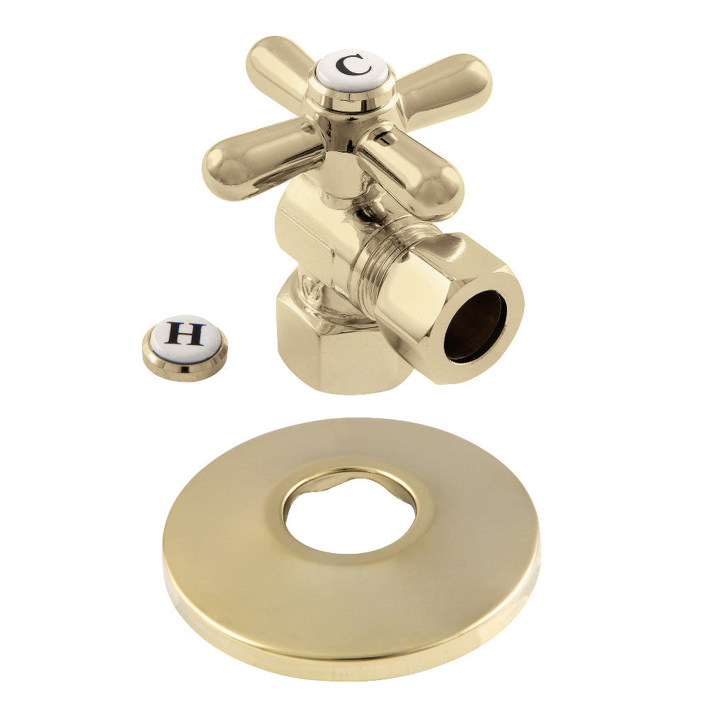 Kingston Brass 1/2-Inch FIP X 1/2-Inch OD Comp Quarter-Turn Angle Stop Valve with Flange